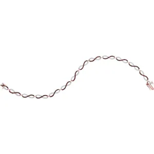 10K Rose Gold Round RedDiamond Infinity Link Bracelet 1.00 CTTW