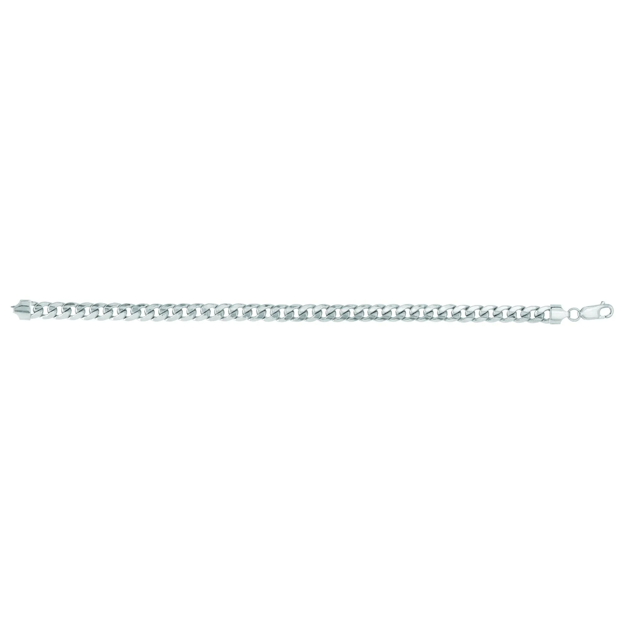 10k White Gold 6.5mm Semi-Solid Classic Miami Cuban 24 Inches