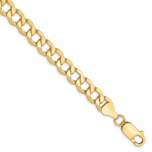 10k Yellow Gold 6.5m Semi-Solid Curb Link Chain