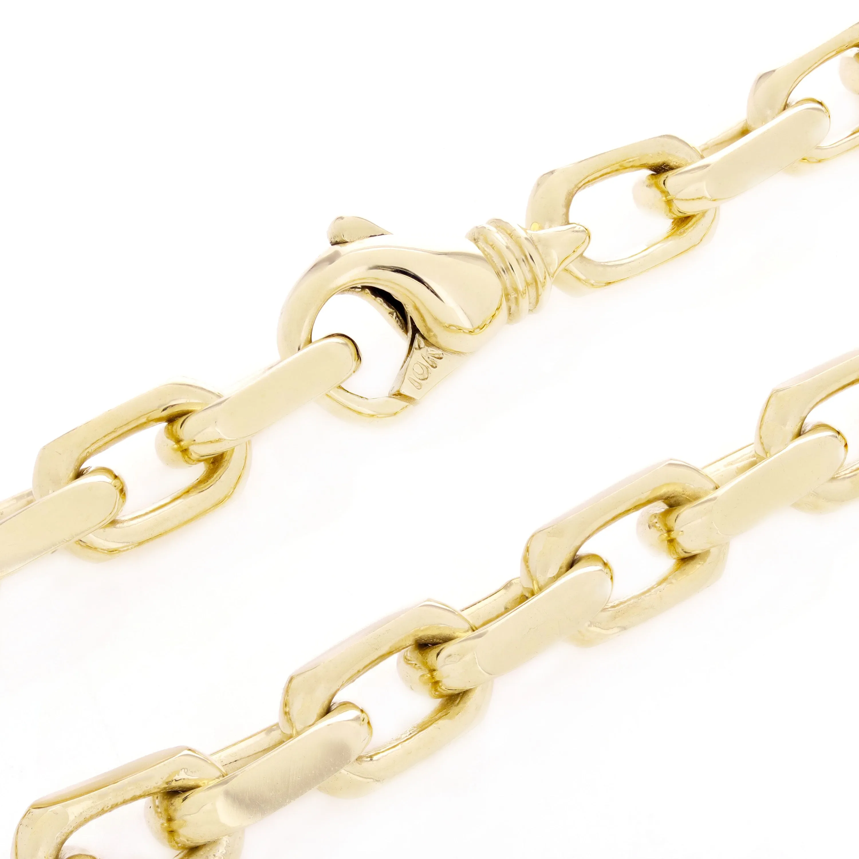 10k Yellow Gold Solid Handmade Fashion Link Chain Necklace 20" - 28" 7.9mm