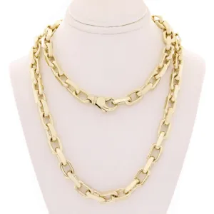 10k Yellow Gold Solid Handmade Fashion Link Chain Necklace 20" - 28" 7.9mm