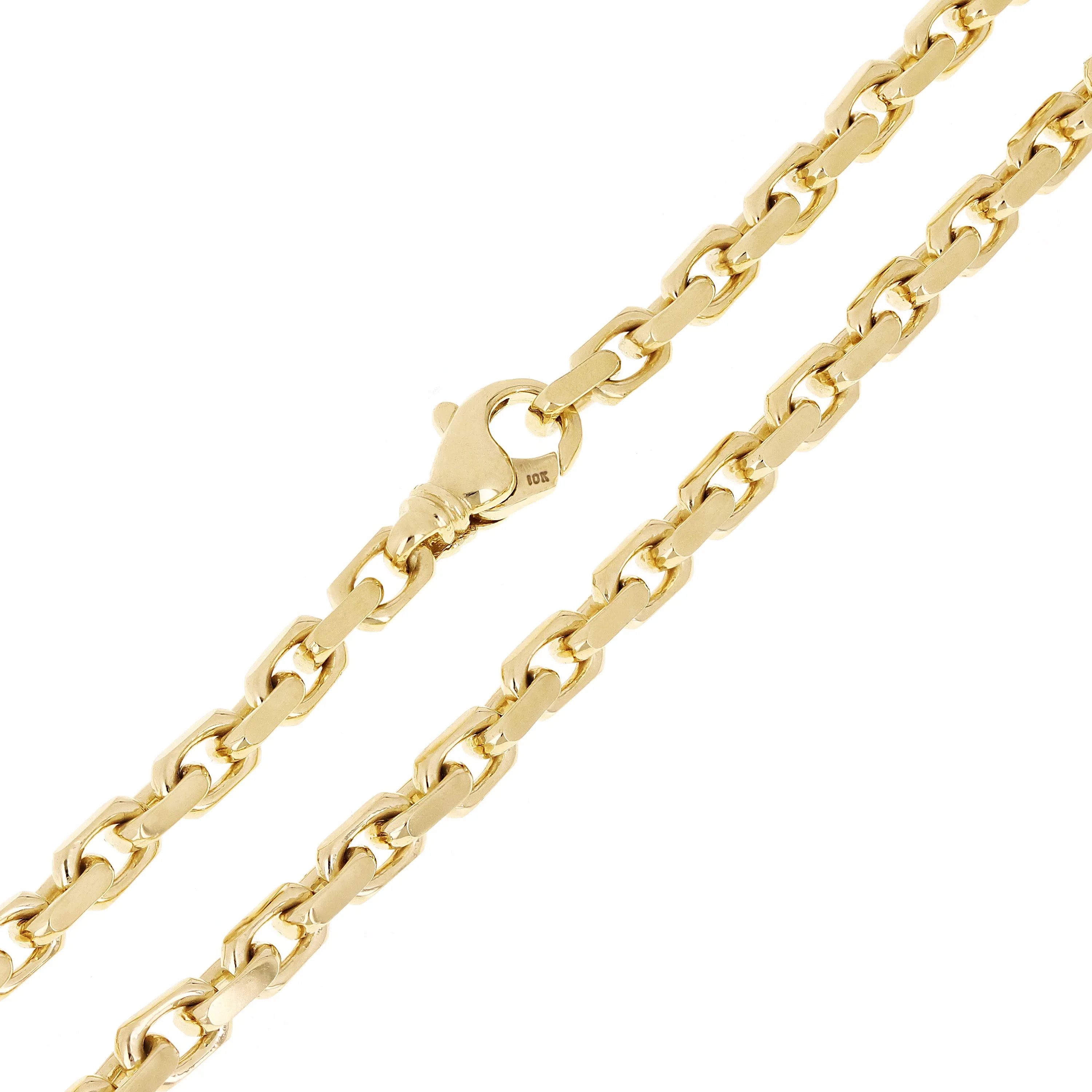 10k Yellow Gold Solid Handmade Fashion Link Chain Necklace 20" - 30" 4.8mm