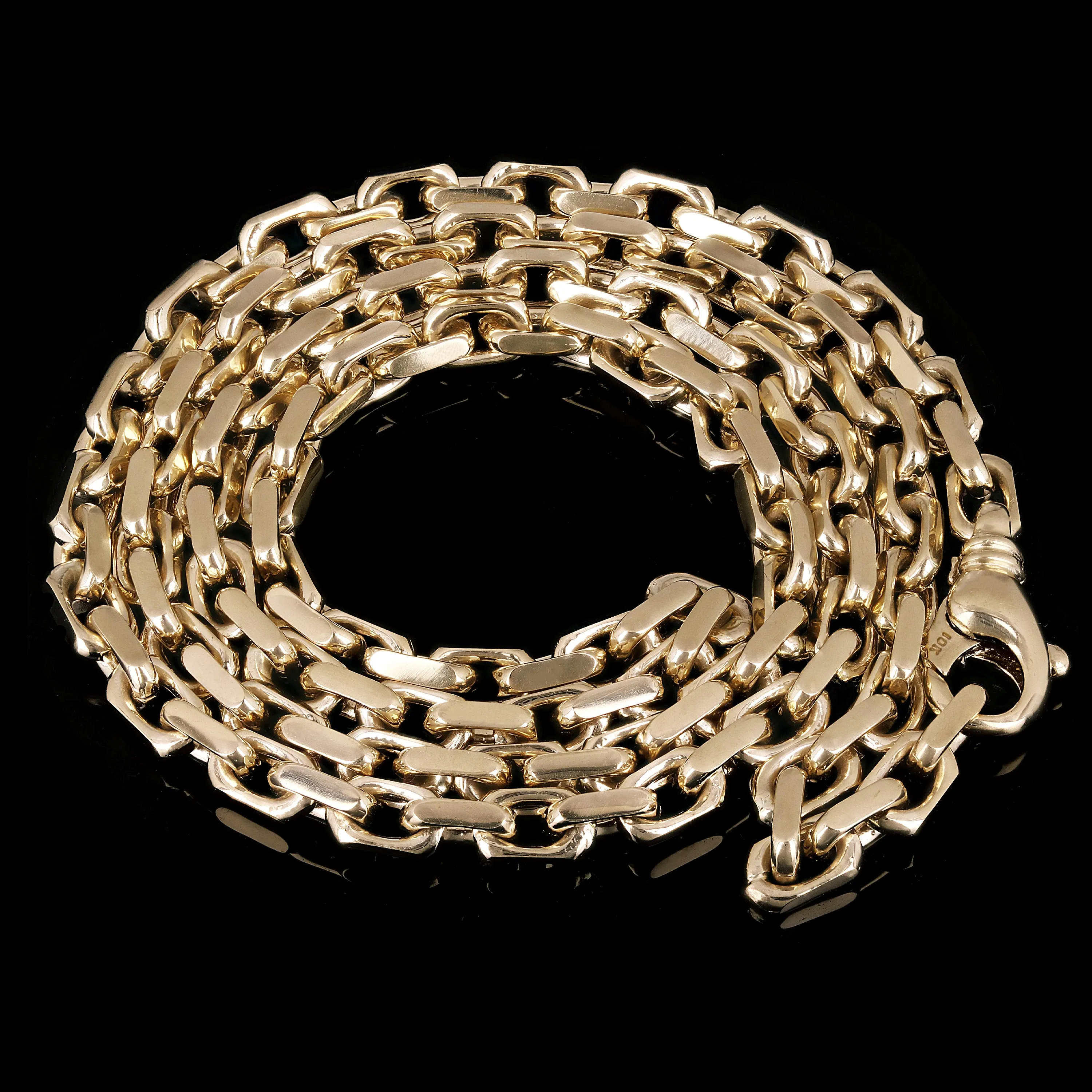 10k Yellow Gold Solid Handmade Fashion Link Chain Necklace 20" - 30" 4.8mm