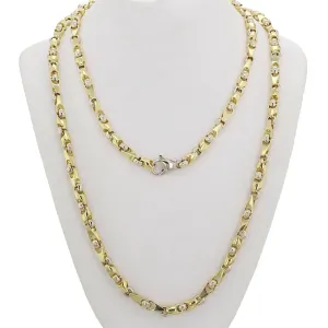 10k Yellow White or Rose Gold Handmade Fashion Link Necklace 20" - 30" 5mm