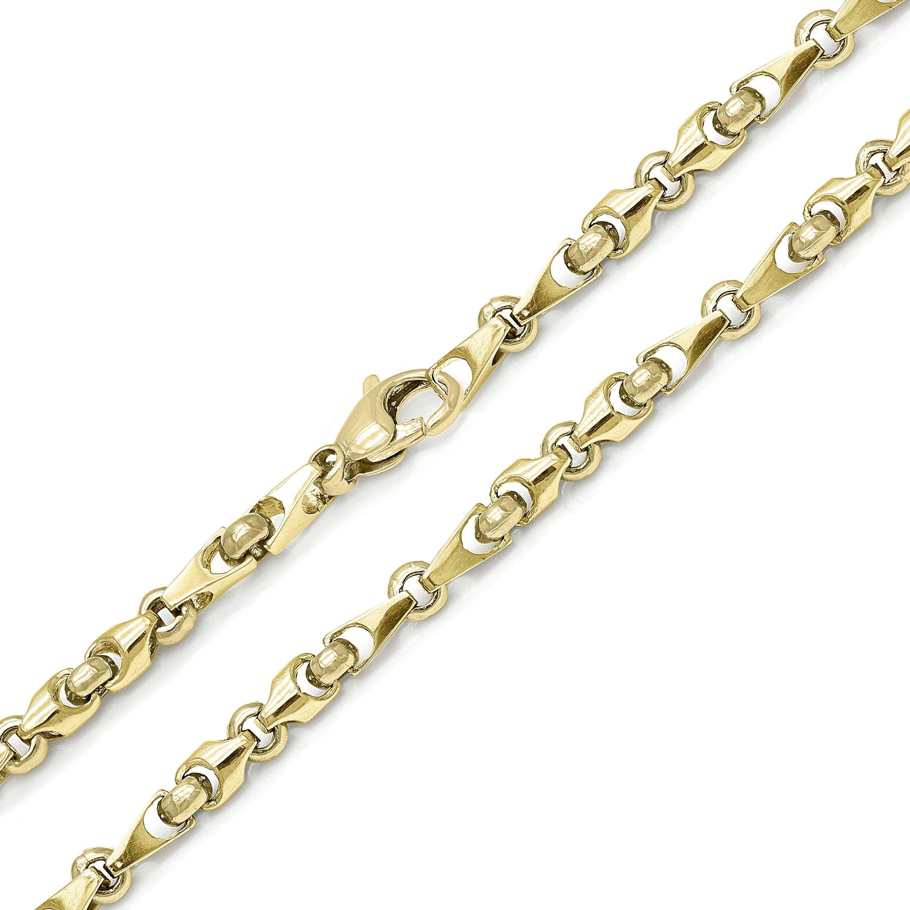 10k Yellow White or Rose Gold Handmade Fashion Link Necklace 20" - 30" 5mm