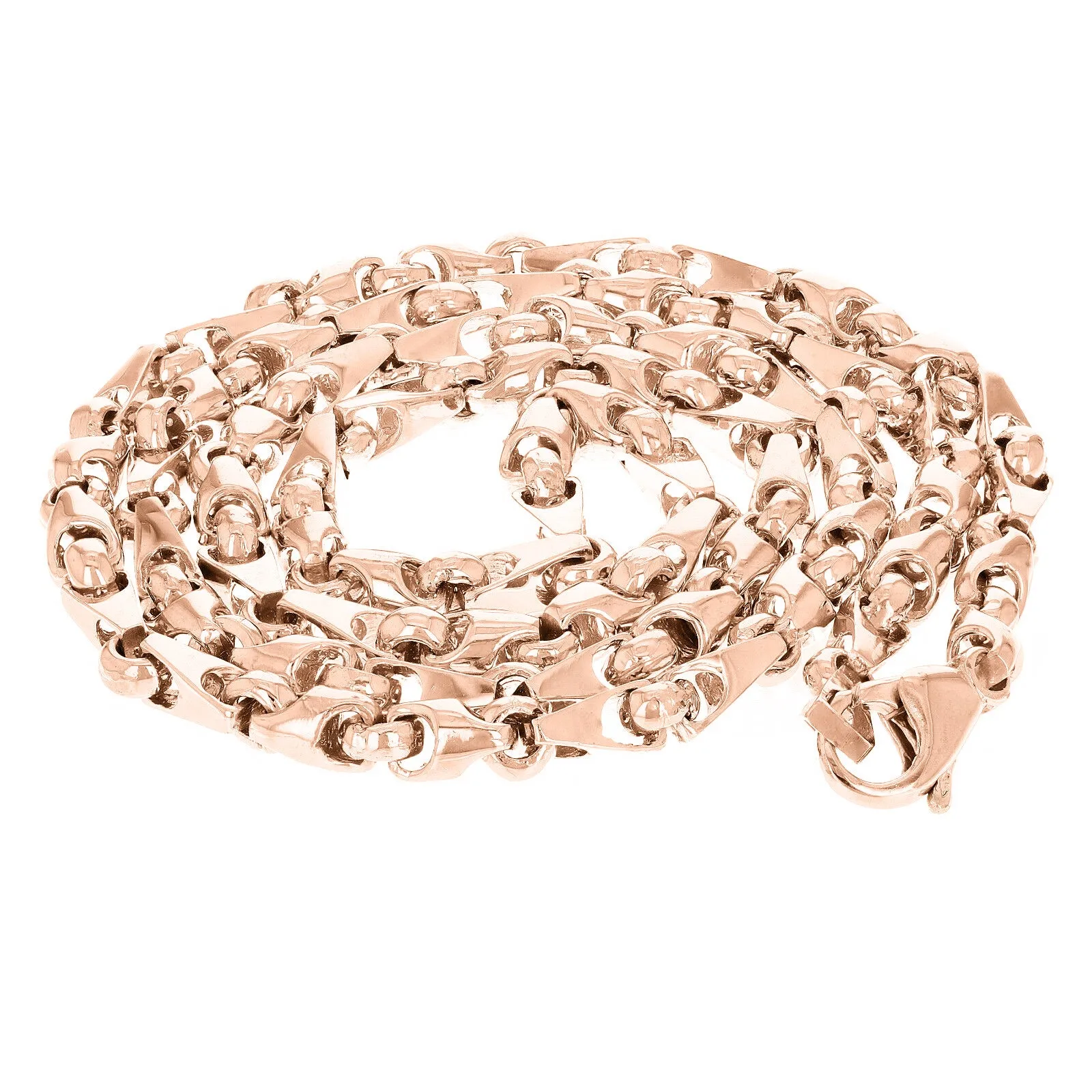 10k Yellow White or Rose Gold Handmade Fashion Link Necklace 20" - 30" 5mm