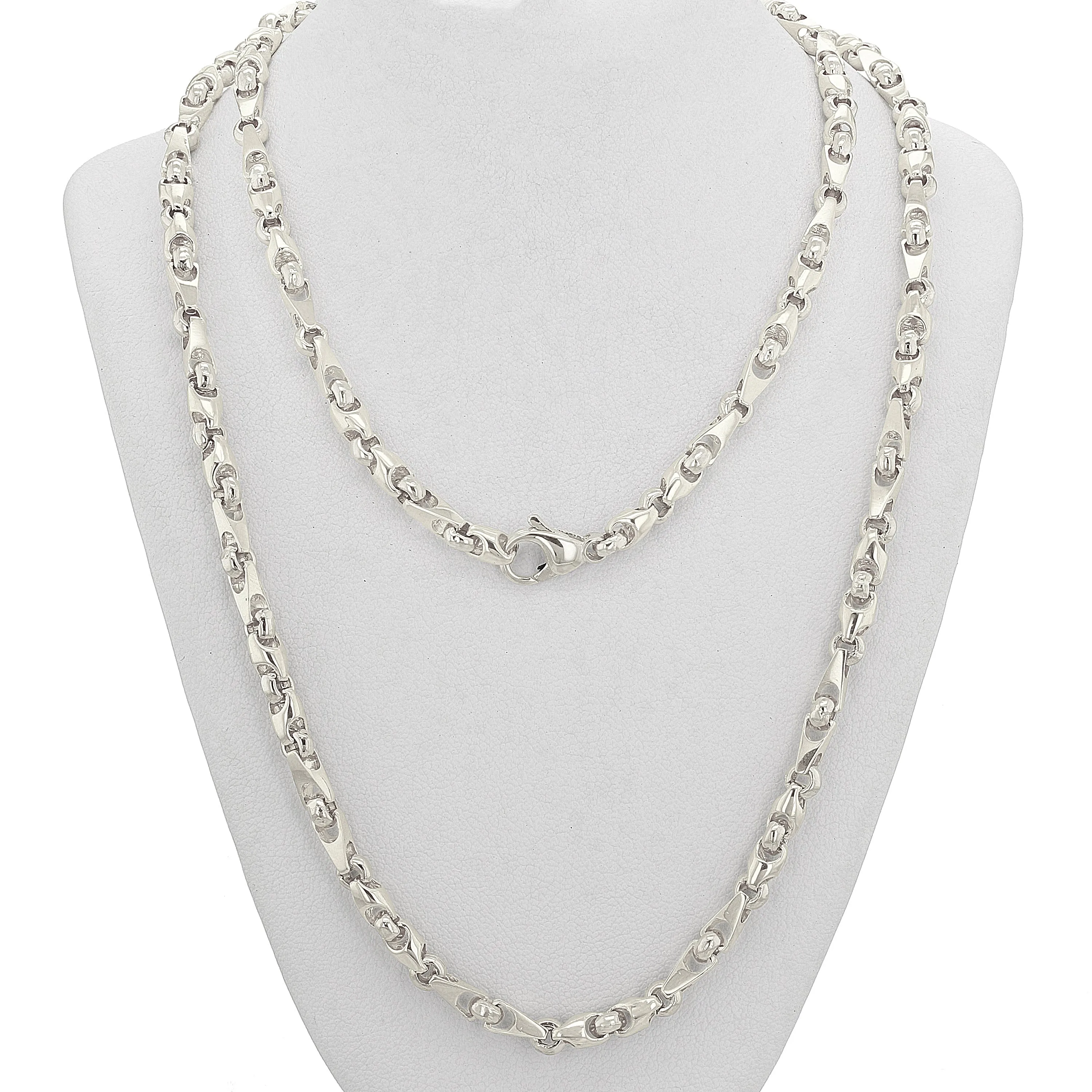 10k Yellow White or Rose Gold Handmade Fashion Link Necklace 20" - 30" 5mm