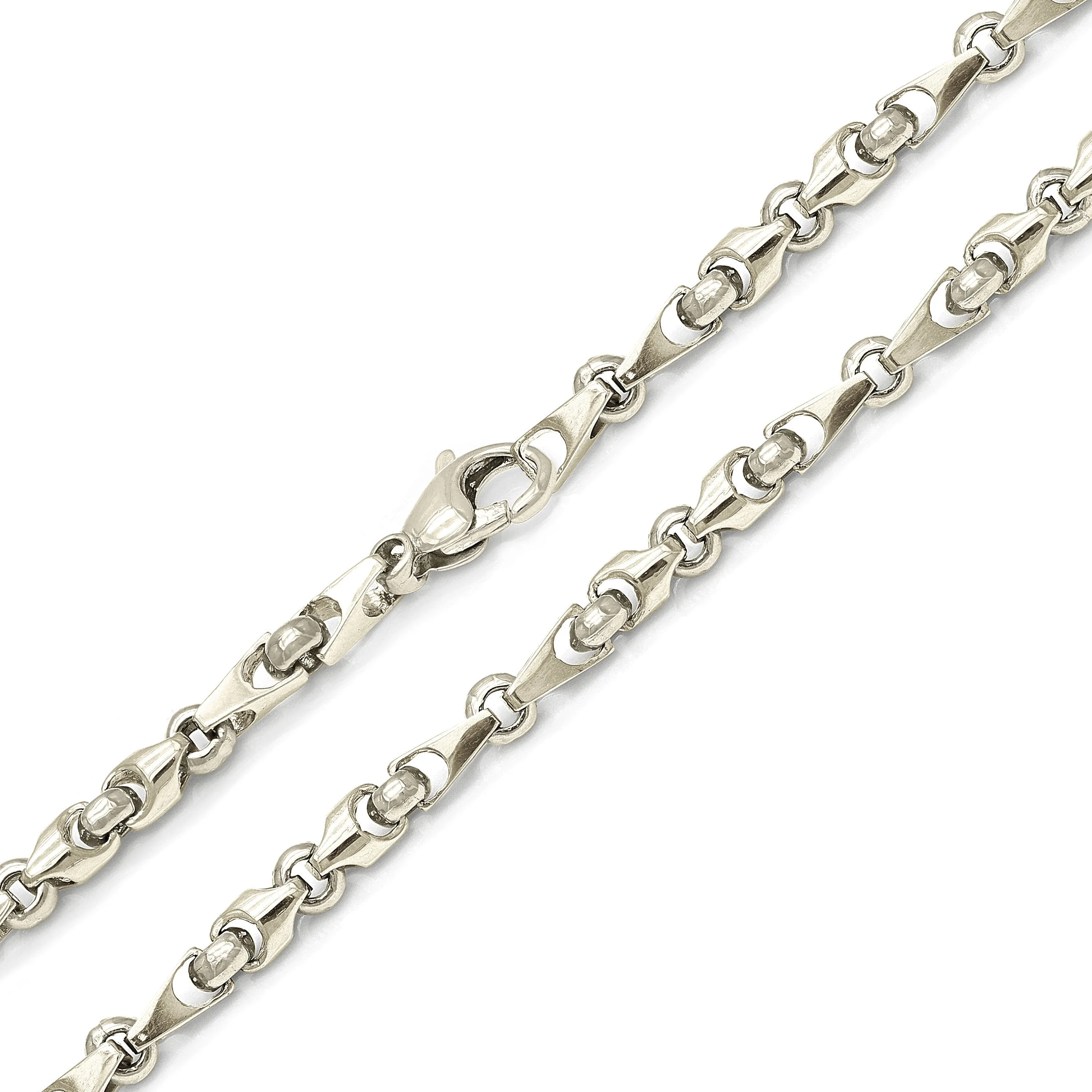 10k Yellow White or Rose Gold Handmade Fashion Link Necklace 20" - 30" 5mm