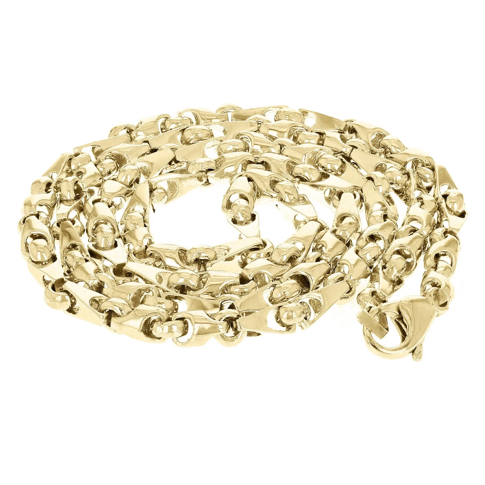 10k Yellow White or Rose Gold Handmade Fashion Link Necklace 20" - 30" 5mm