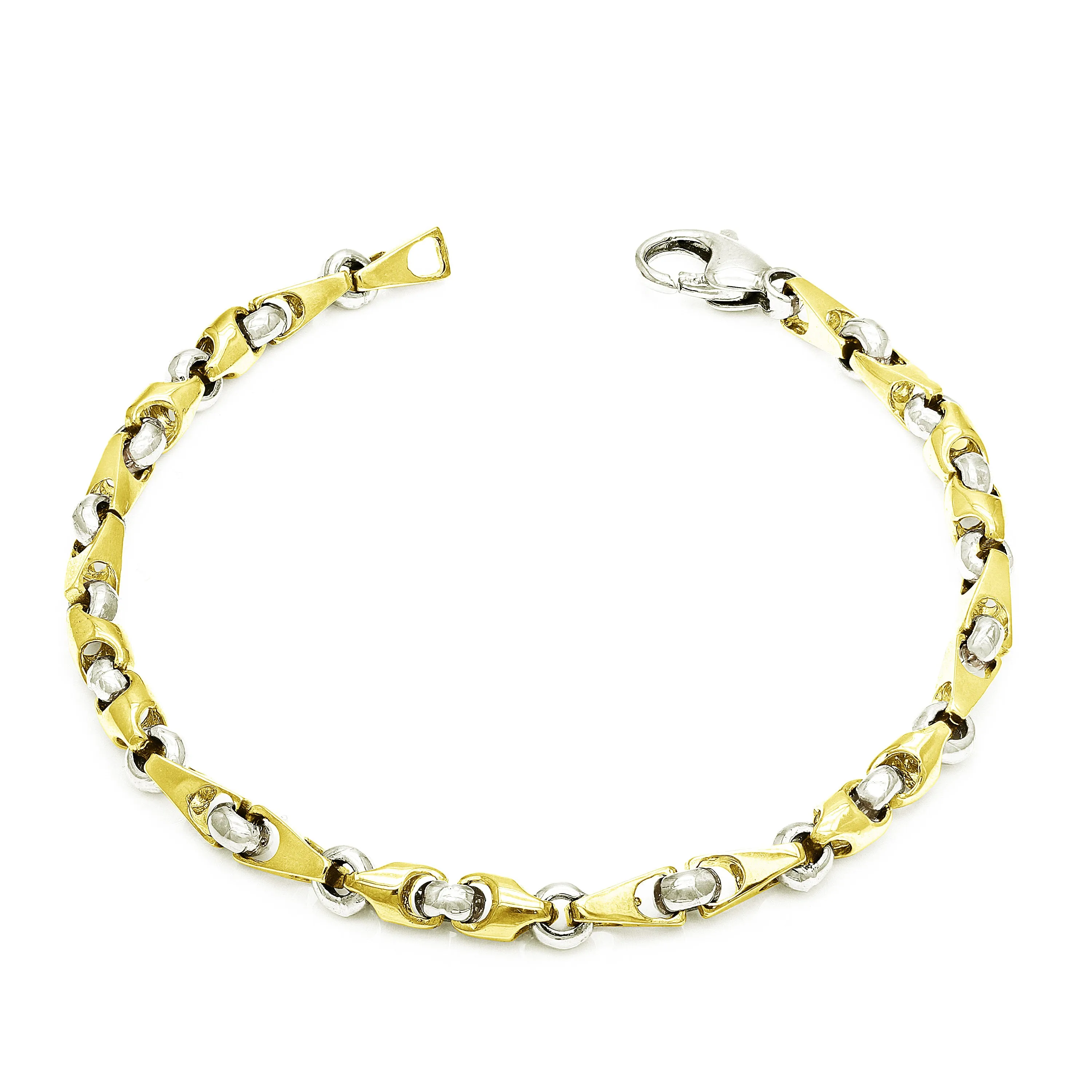 10k Yellow White or Rose Gold Handmade Fashion Link Necklace 20" - 30" 5mm