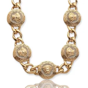 10KY 3.00CTW DIAMOND CUBAN AND MEDALLION NECKLACE