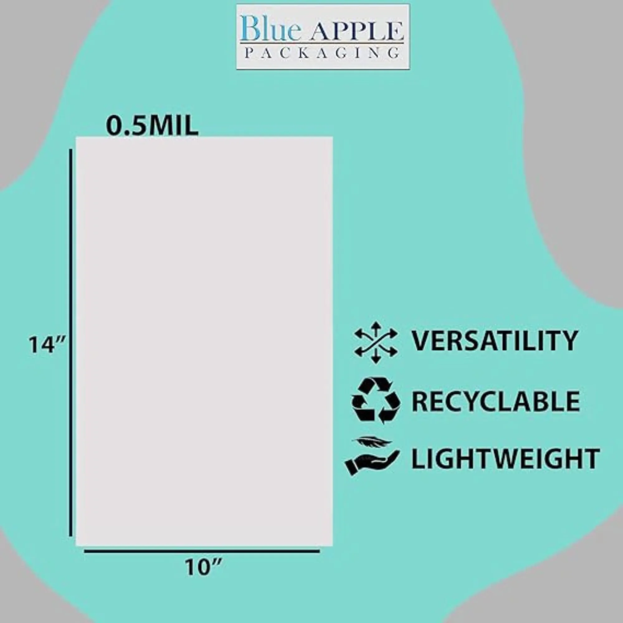 10X14 inches Utility Poly Bags with Twist Ties 0.5 mil HDPE