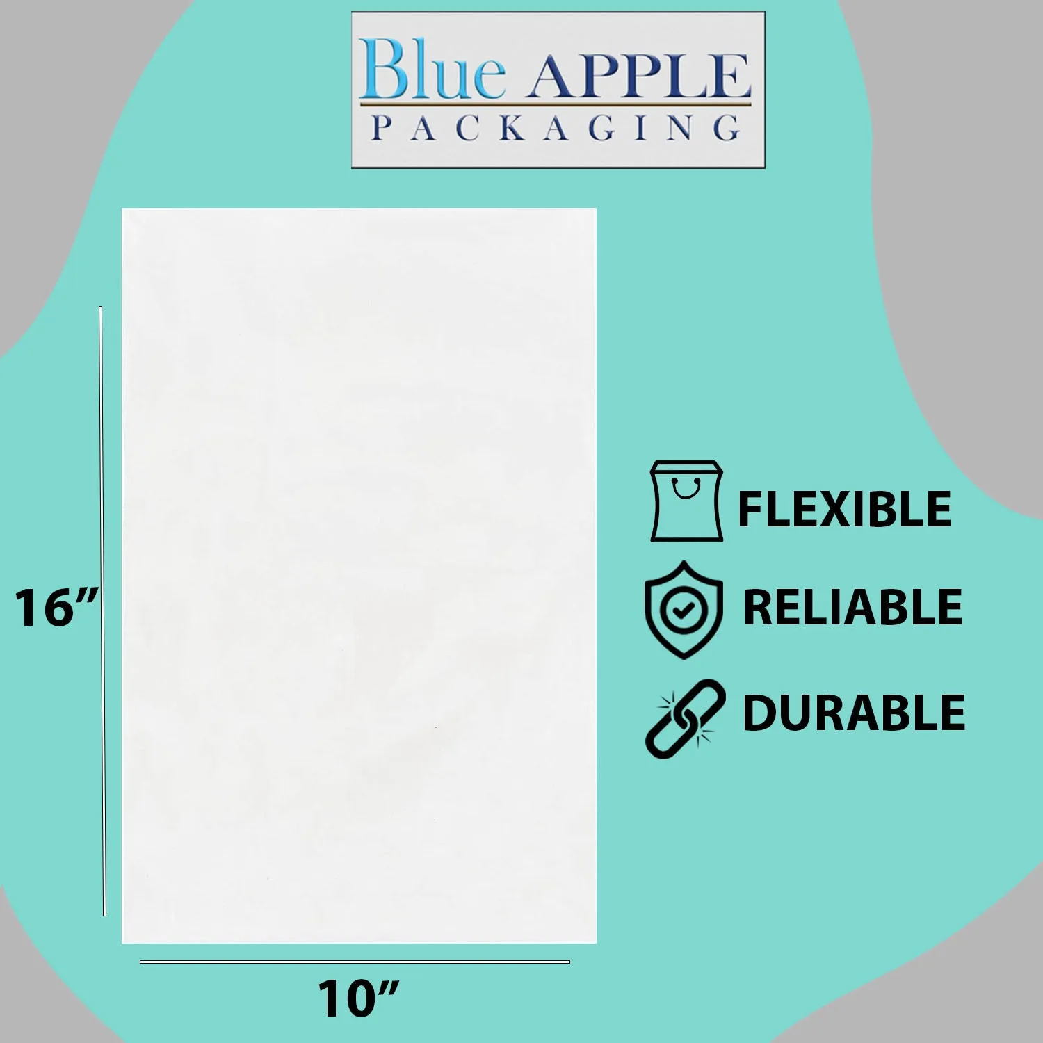 10X16 inches Clear Flat Poly Bags 3Mil Open Top (LDPE)