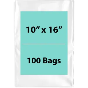 10X16 inches Clear Flat Poly Bags 3Mil Open Top (LDPE)
