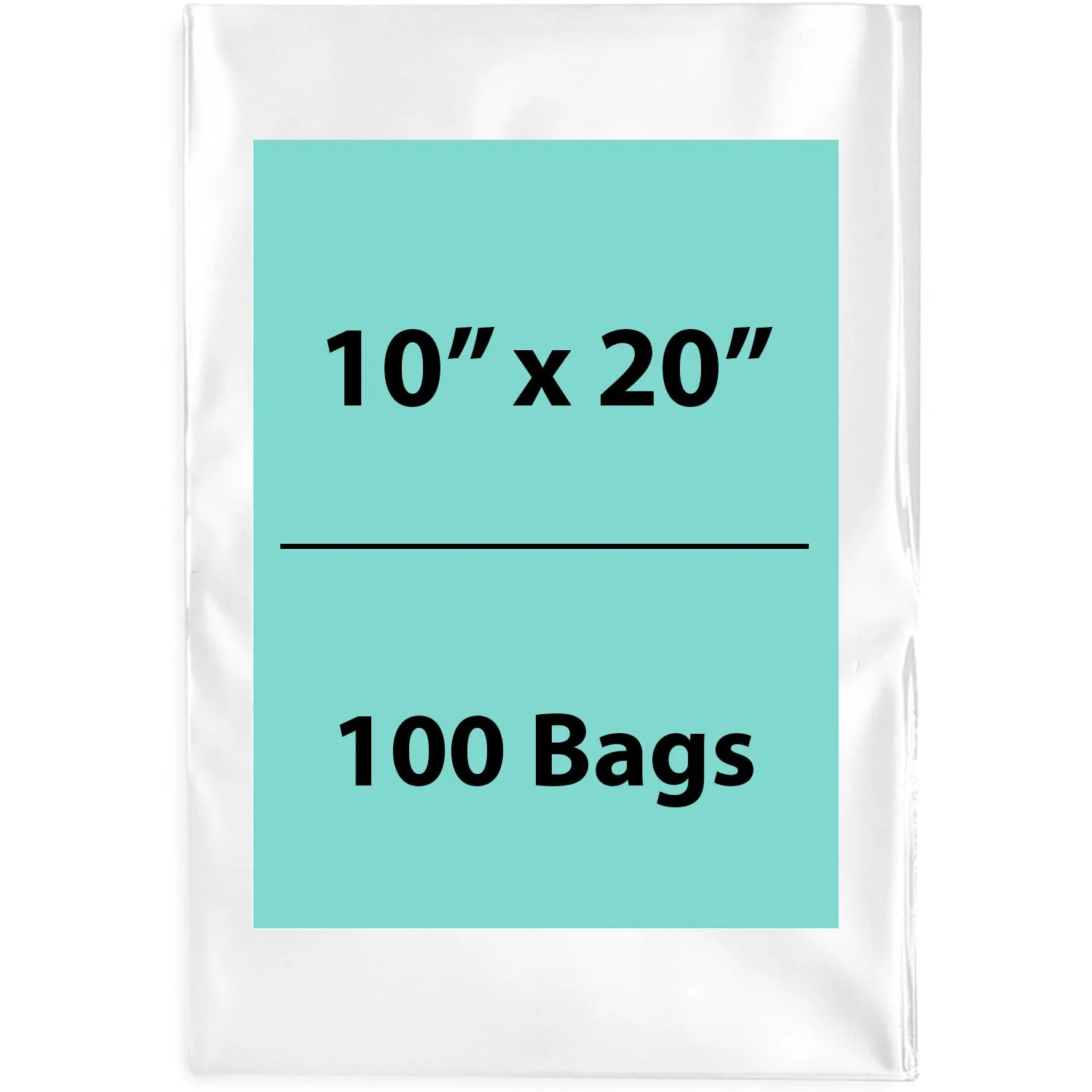 10X20 inches Clear Flat Poly Bags 2Mil Open Top (LDPE)
