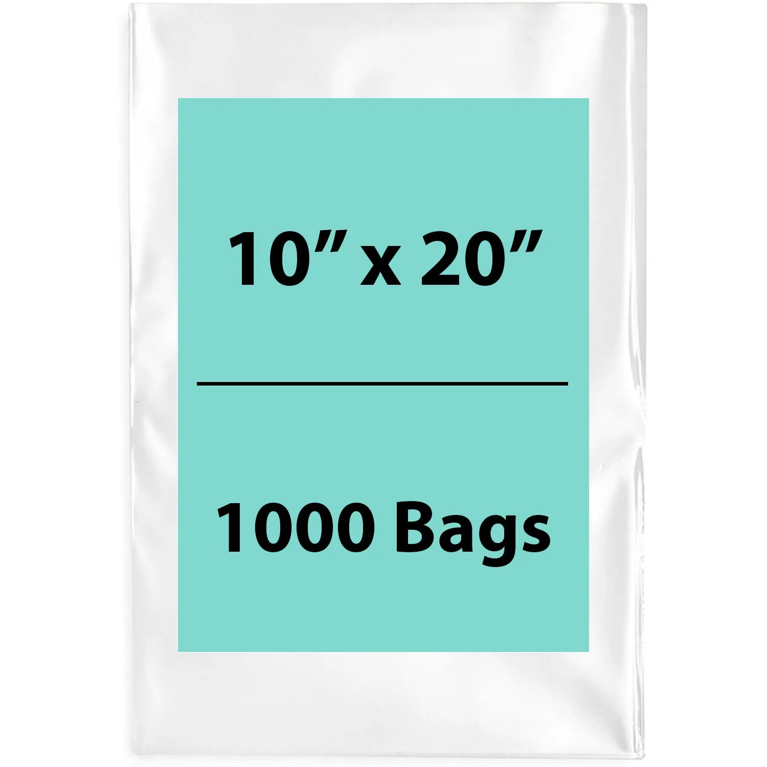 10X20 inches Clear Flat Poly Bags 2Mil Open Top (LDPE)
