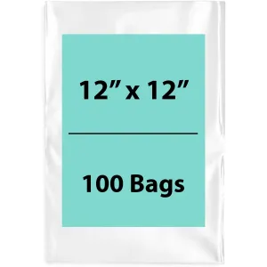 12X12 inches Clear Flat Poly Bags 4Mil Open Top (LDPE)