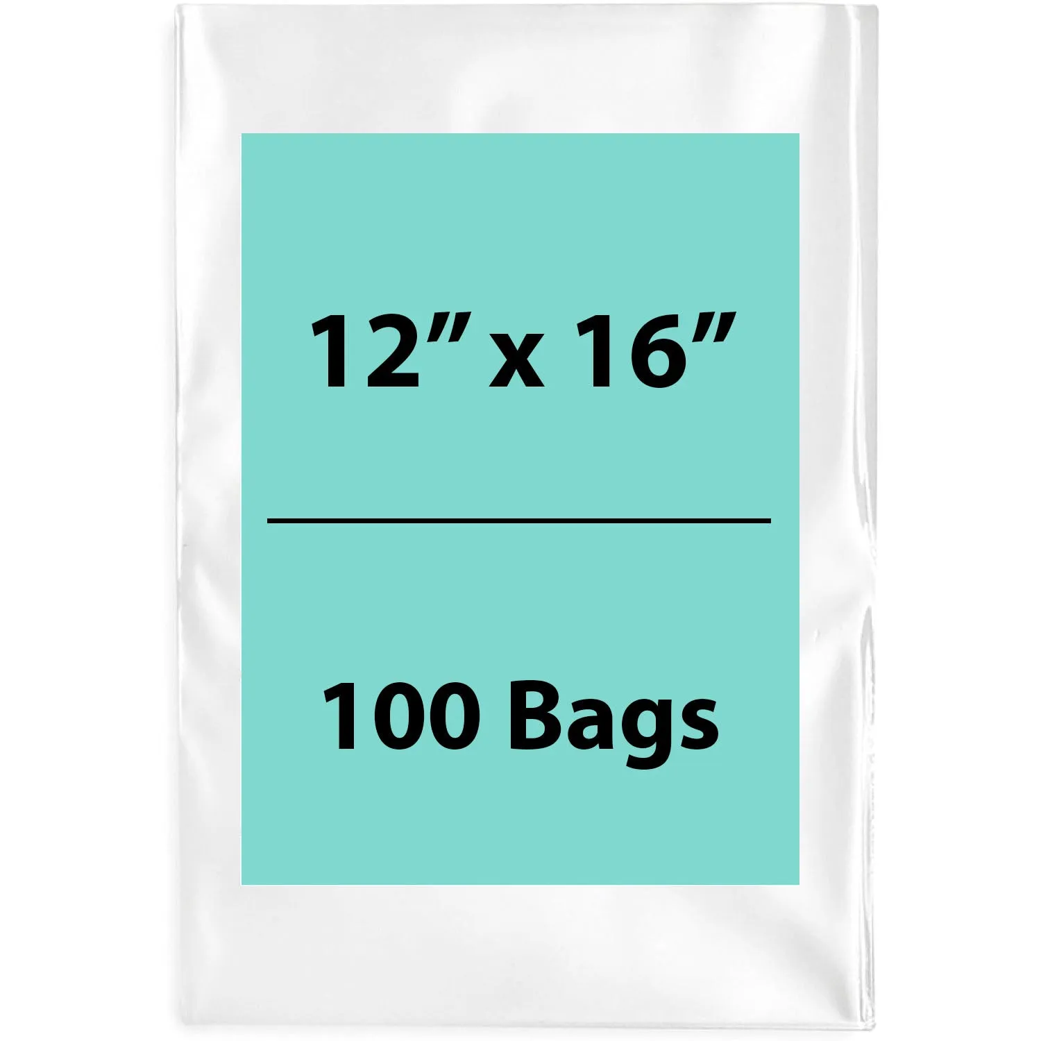 12X16 inches Clear Flat Poly Bags 2Mil Open Top (LDPE)