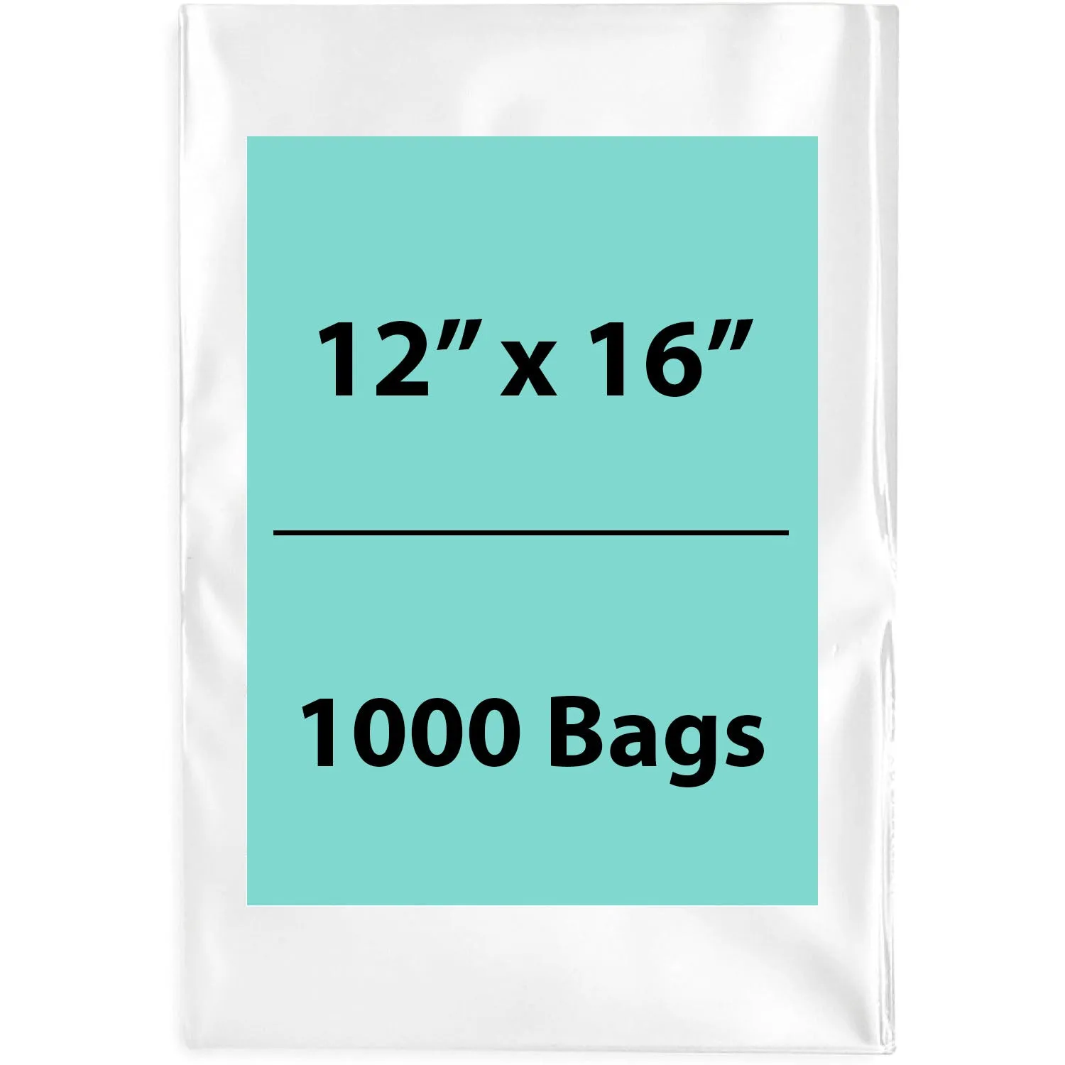 12X16 inches Clear Flat Poly Bags 2Mil Open Top (LDPE)