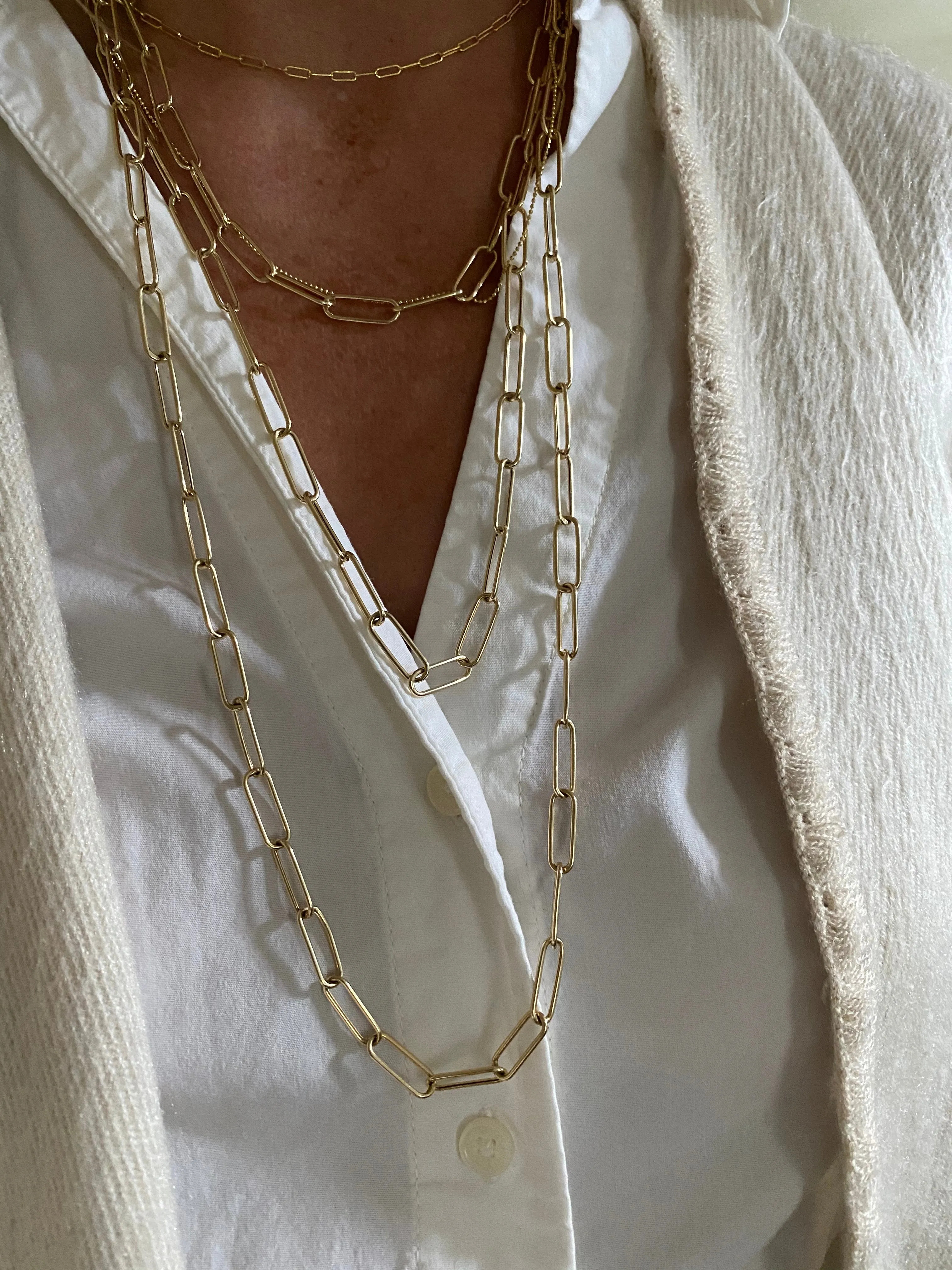 14 kt. Gold Open Paperclip Chain