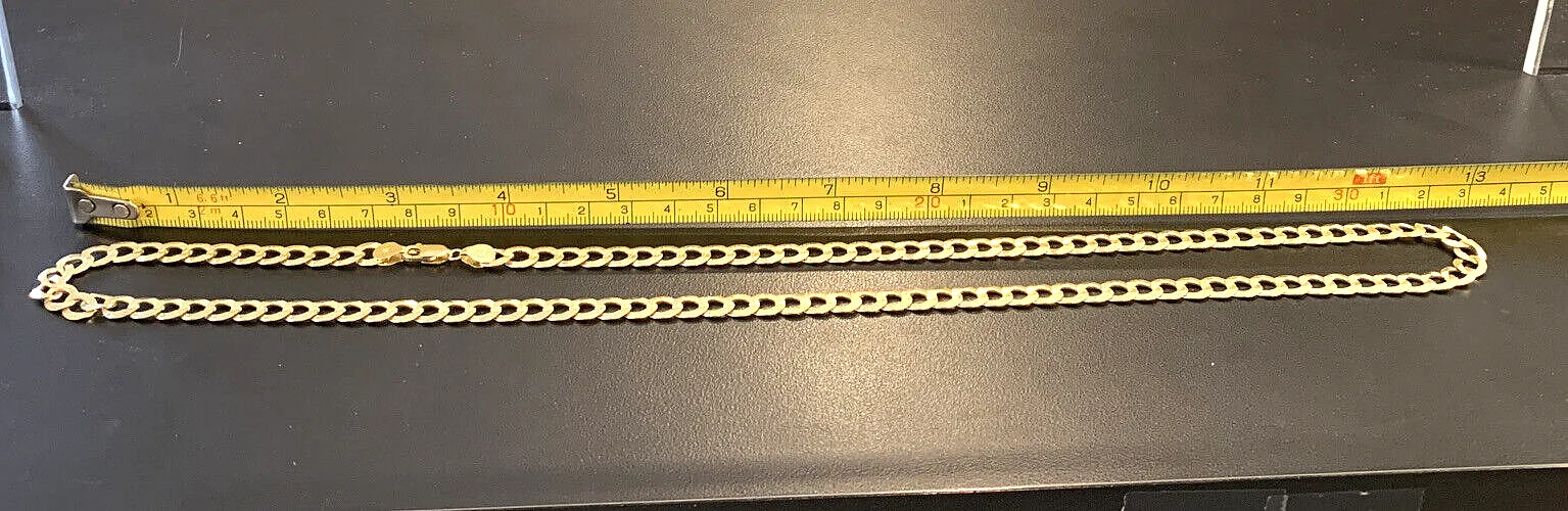 14k 585 Gold RCI 26" Curb Link Chain - 30.8 Grams - 7mm