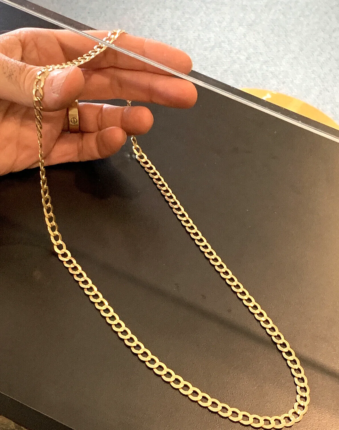 14k 585 Gold RCI 26" Curb Link Chain - 30.8 Grams - 7mm
