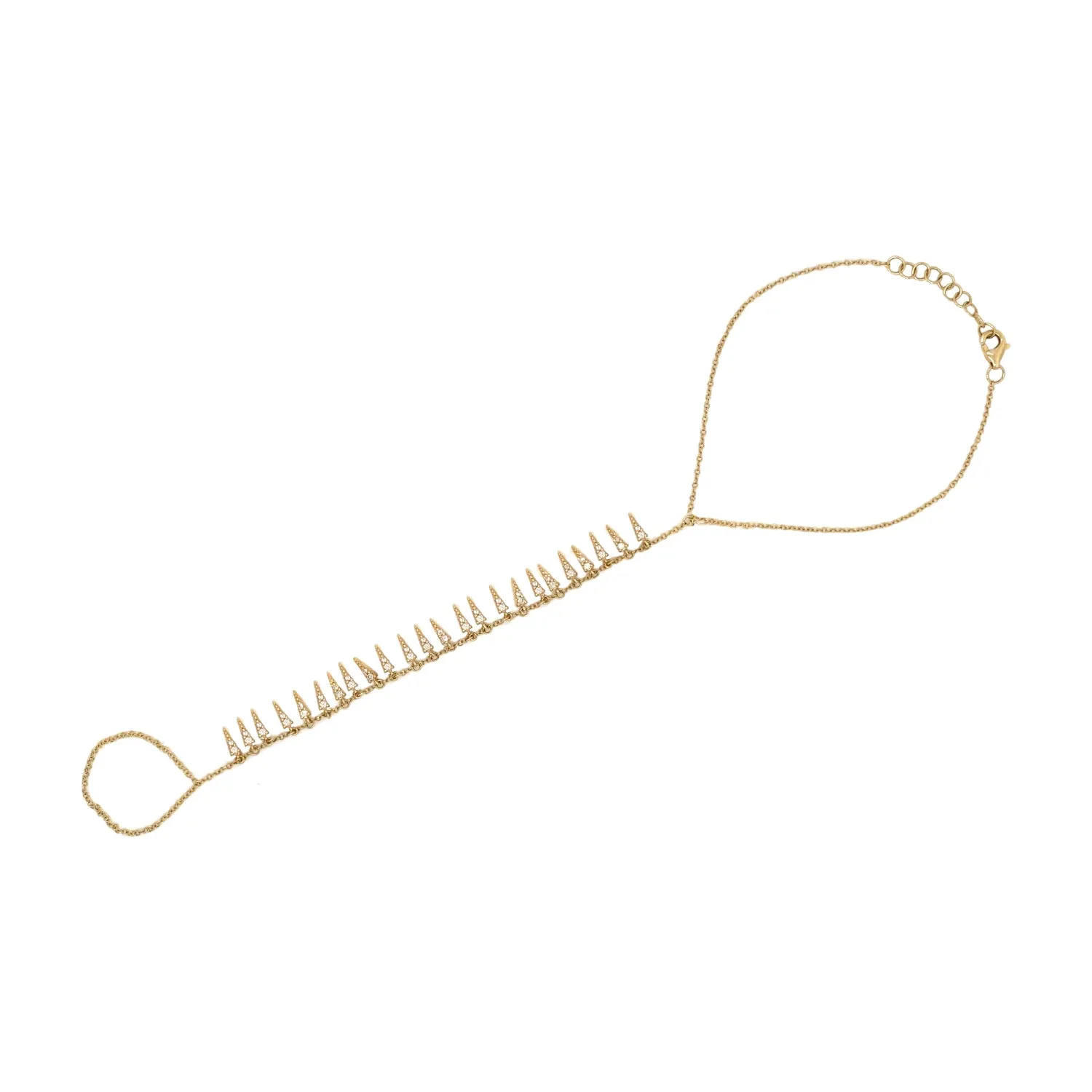 14K Diamond Fringe Hand Chain