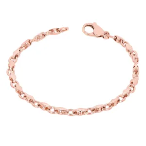 14k Rose Gold Solid Handmade Fashion Link Necklace 22" 4mm 28.6 grams