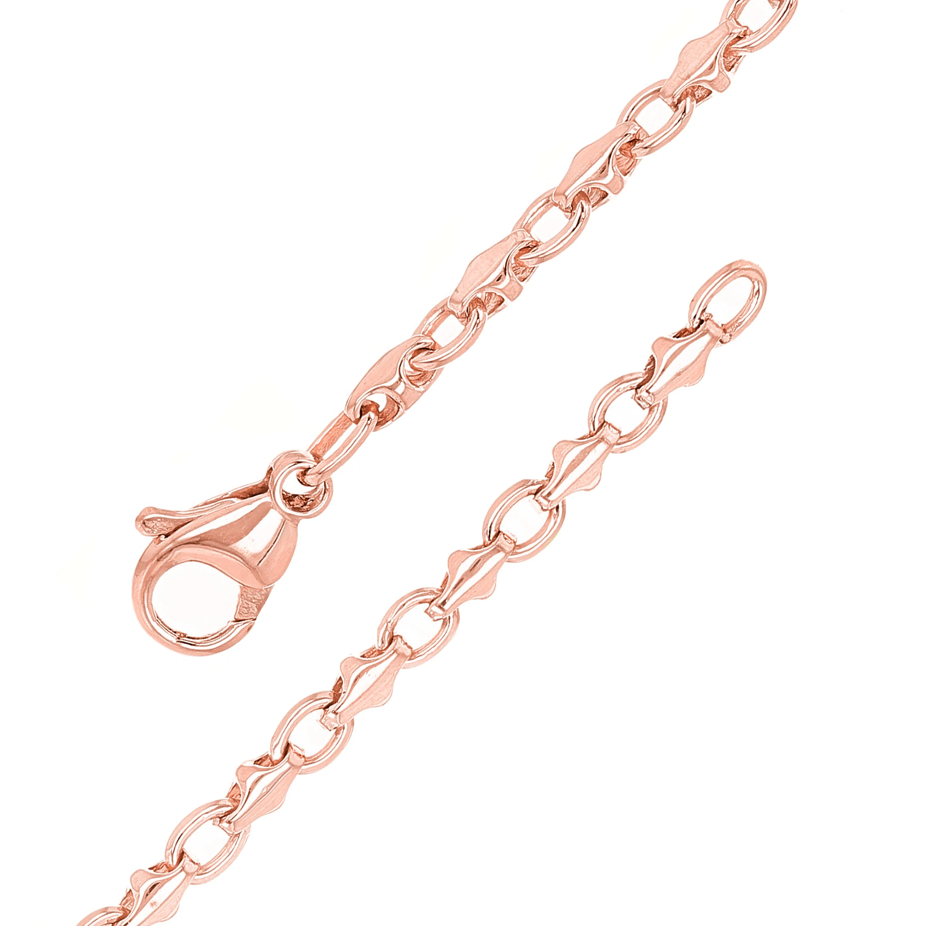 14k Rose Gold Solid Handmade Fashion Link Necklace 22" 4mm 28.6 grams
