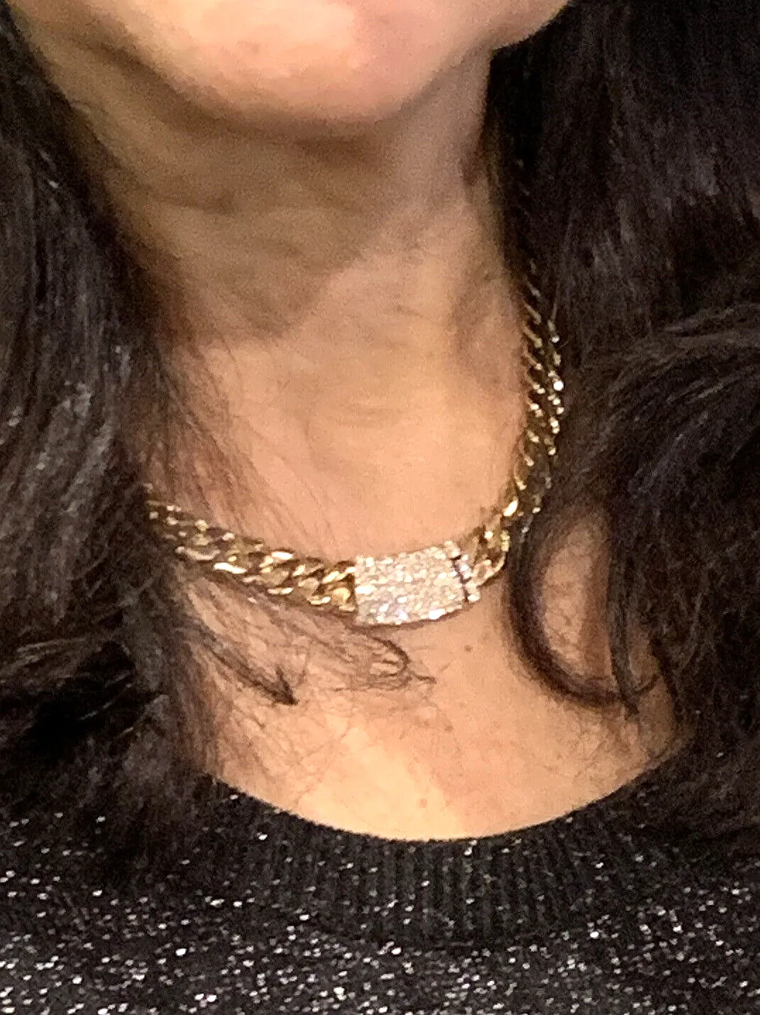 14k Solid Cuban Link Diamond 18" Chain ~ Necklace ~ 124.6 Grams ~ 9.7mm ~ 2.0tcw