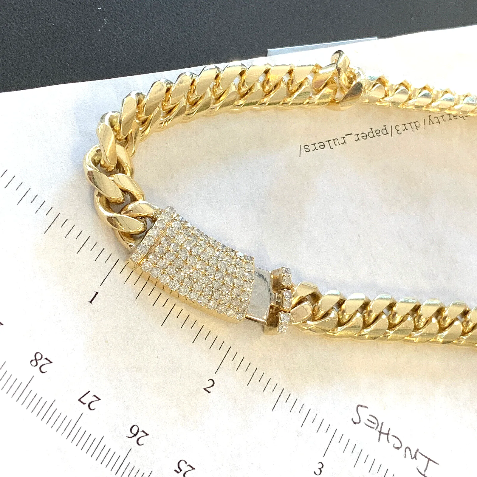 14k Solid Cuban Link Diamond 18" Chain ~ Necklace ~ 124.6 Grams ~ 9.7mm ~ 2.0tcw