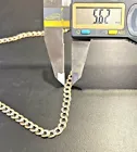 14k Solid GS Curb Link Chain w White 22" Inch, 16.5 grams, 5.6mm
