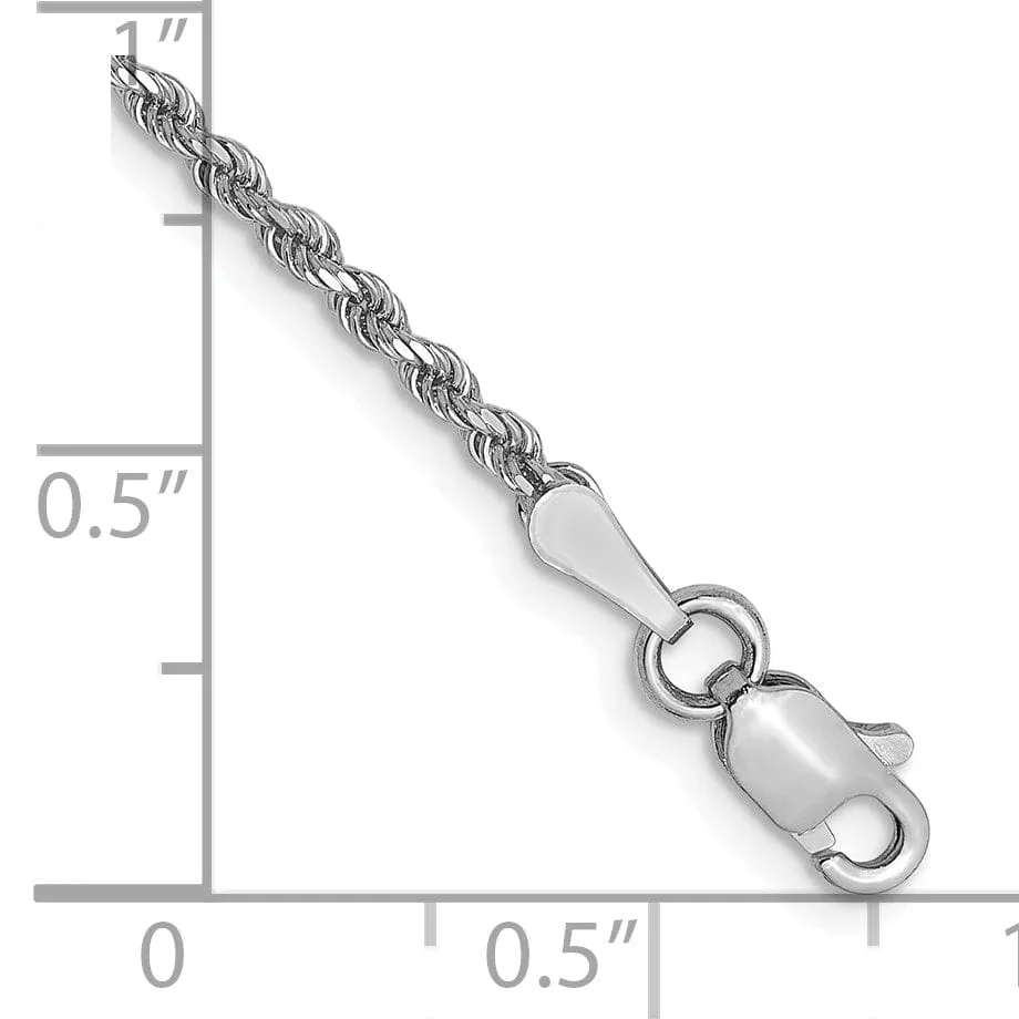 14K White Gold 1.75mm D.C Rope Chain