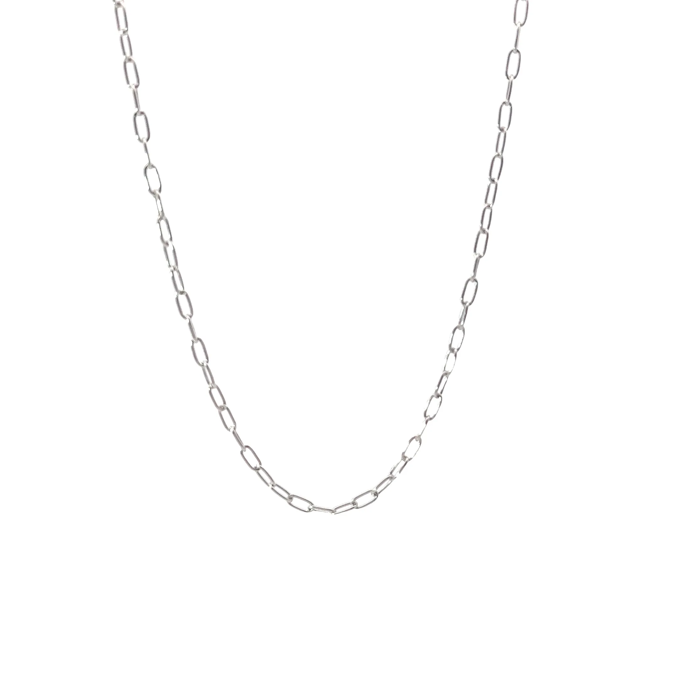 14k White Gold 4.20 Gram Paperclip Chain 16" inch