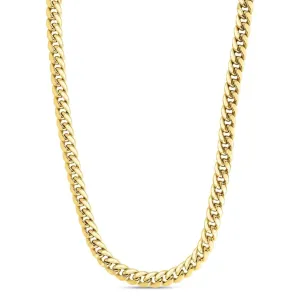 14K Yellow Gold 5.5mm Hollow Miami Cuban