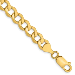 14k Yellow Gold 7.0m SemiSolid Curb Link Chain