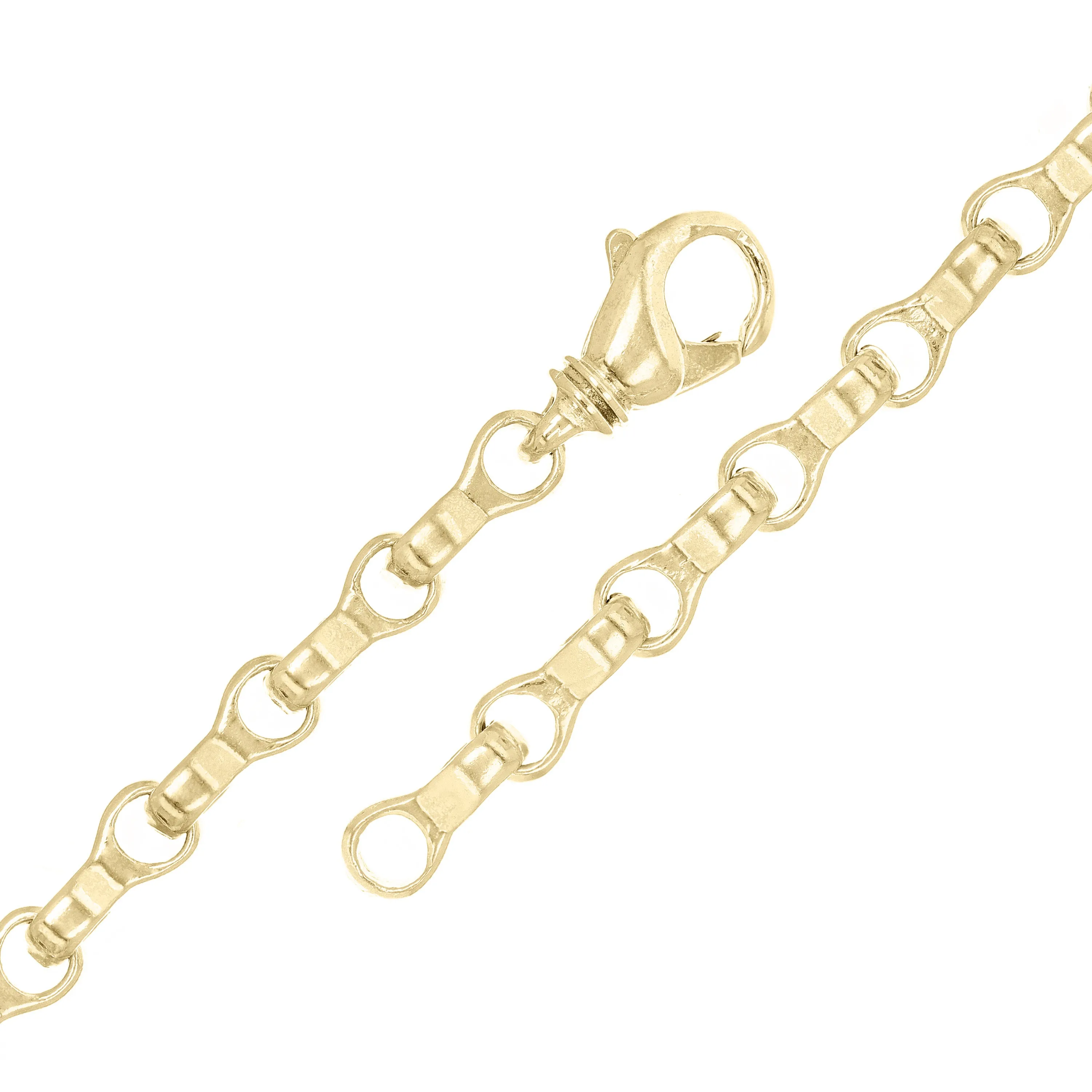 14k Yellow Gold Solid Handmade Fashion Link Bracelet 7" 6.3mm 26 grams