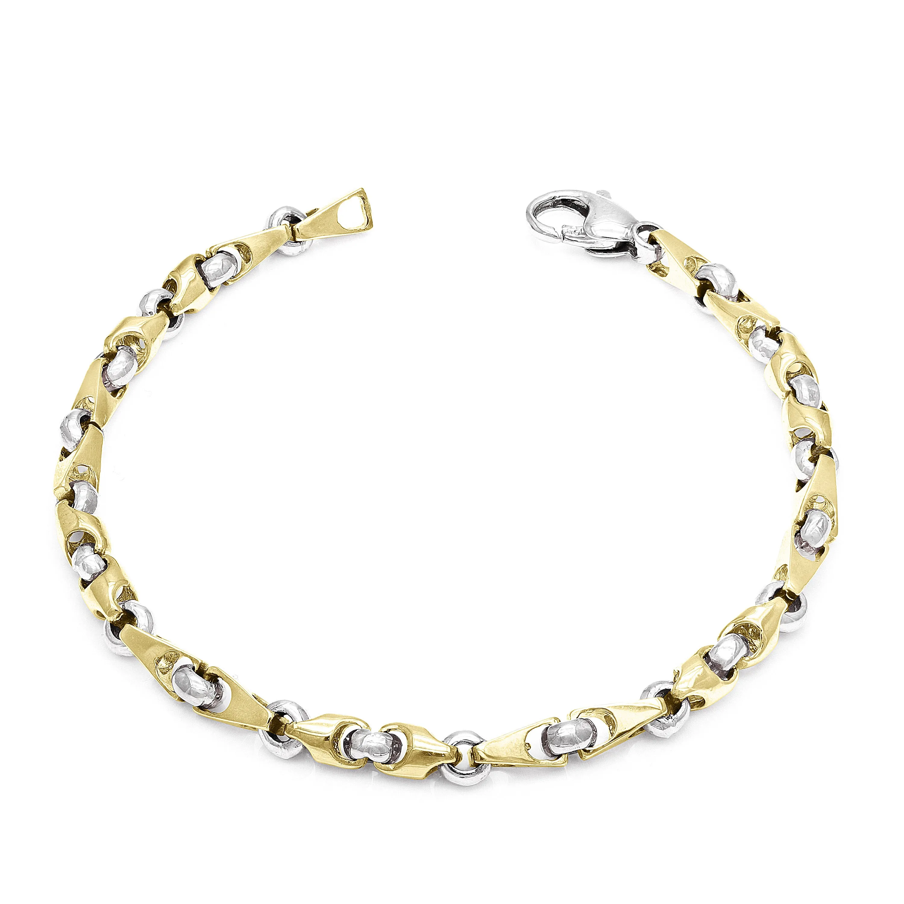 14k Yellow Gold Solid Handmade Fashion Link Bracelet 7" - 9" 5mm