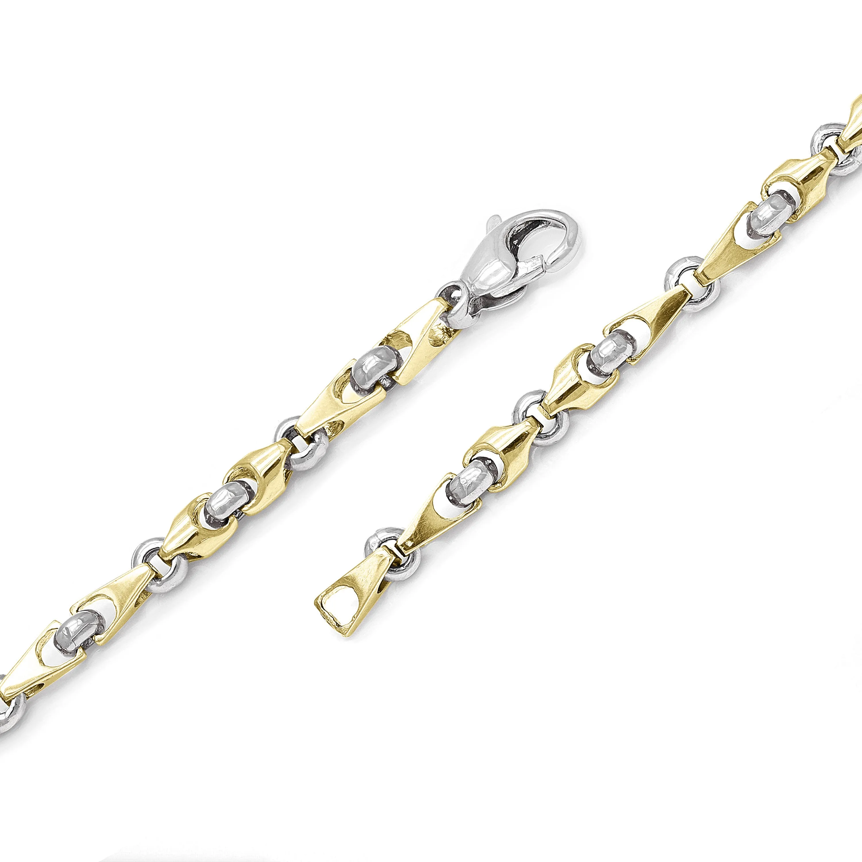 14k Yellow Gold Solid Handmade Fashion Link Bracelet 7" - 9" 5mm