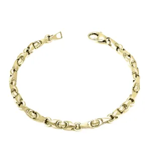 14k Yellow Gold Solid Handmade Fashion Link Bracelet 7" - 9" 5mm