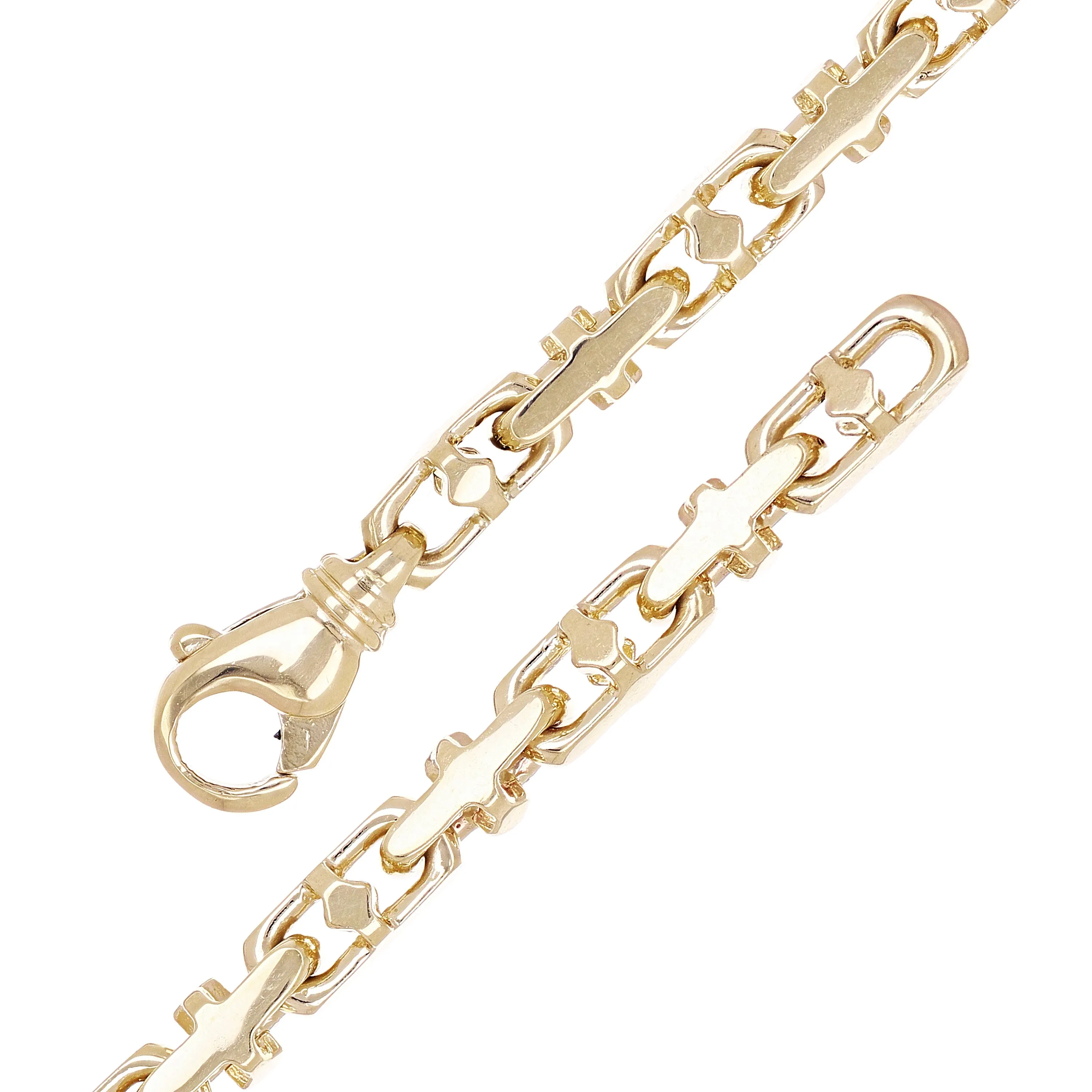 14k Yellow Gold Solid Handmade Fashion Link Bracelet