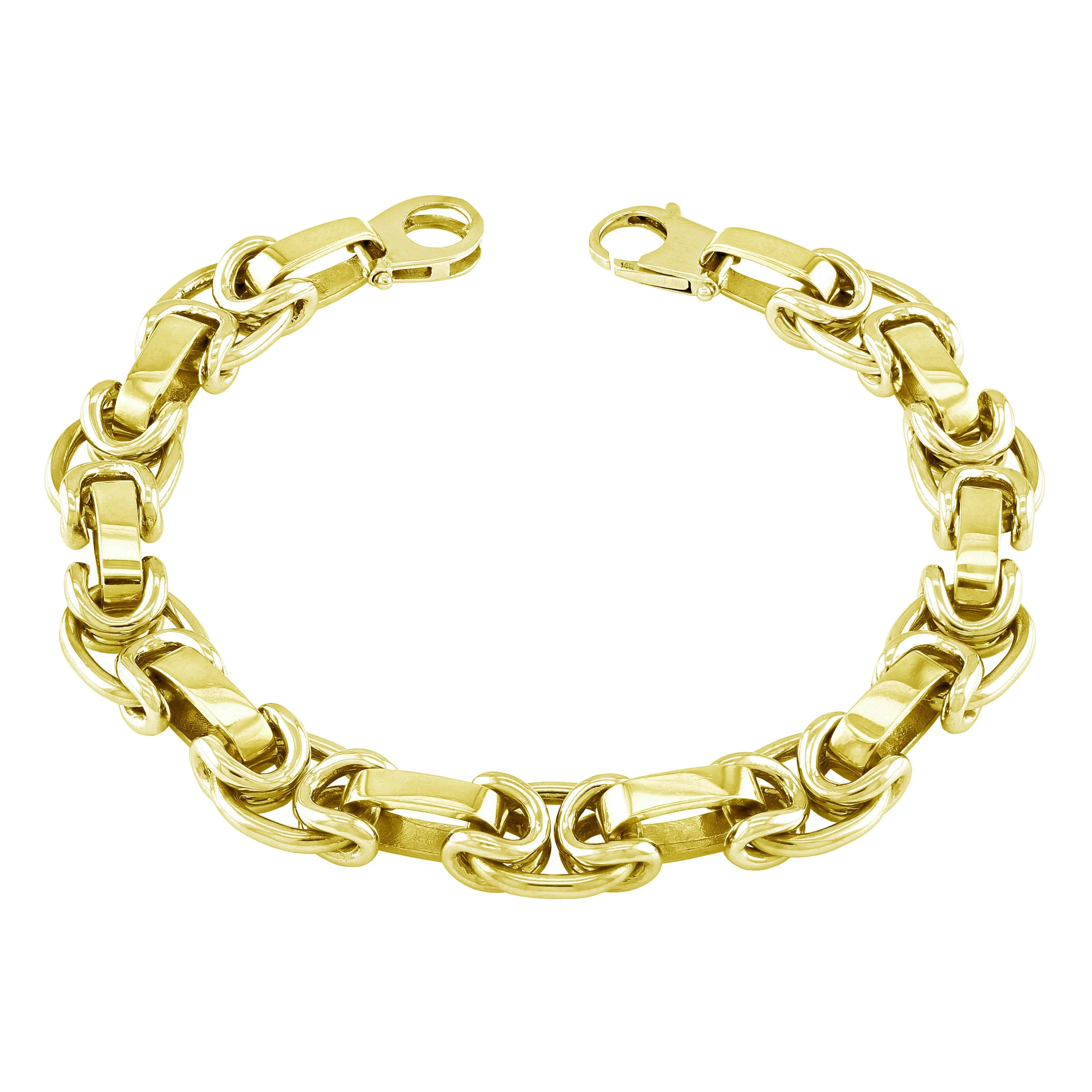 14k Yellow Gold Solid Handmade Fashion Link Bracelet