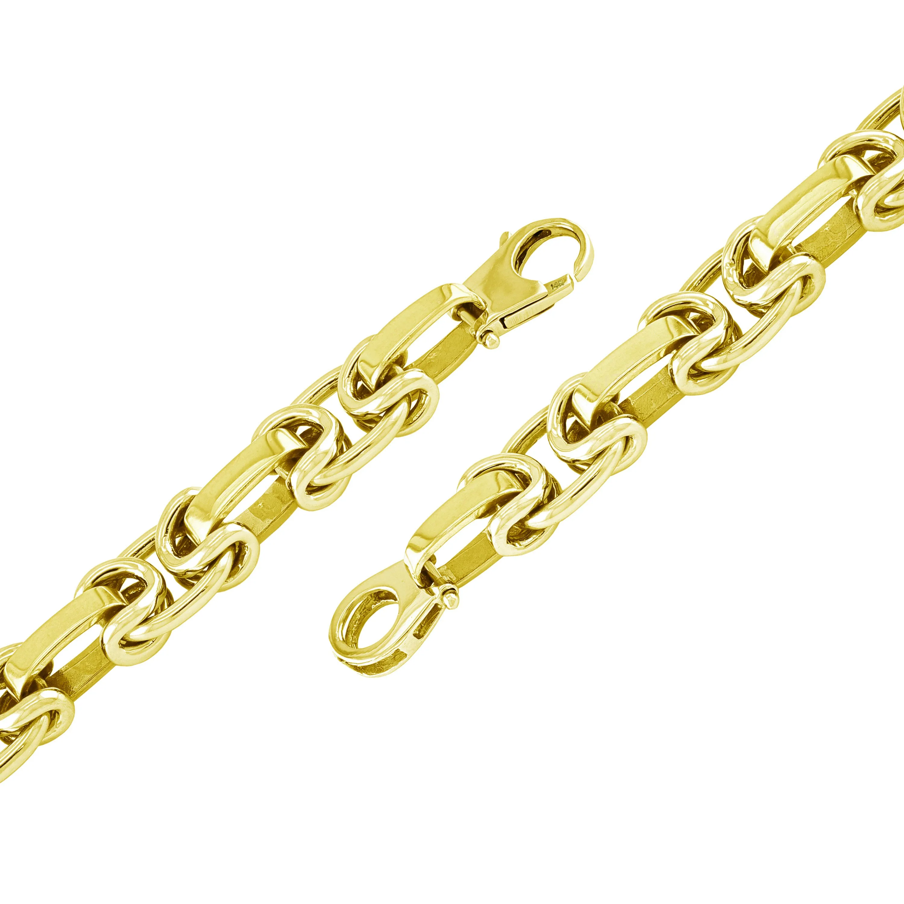 14k Yellow Gold Solid Handmade Fashion Link Bracelet