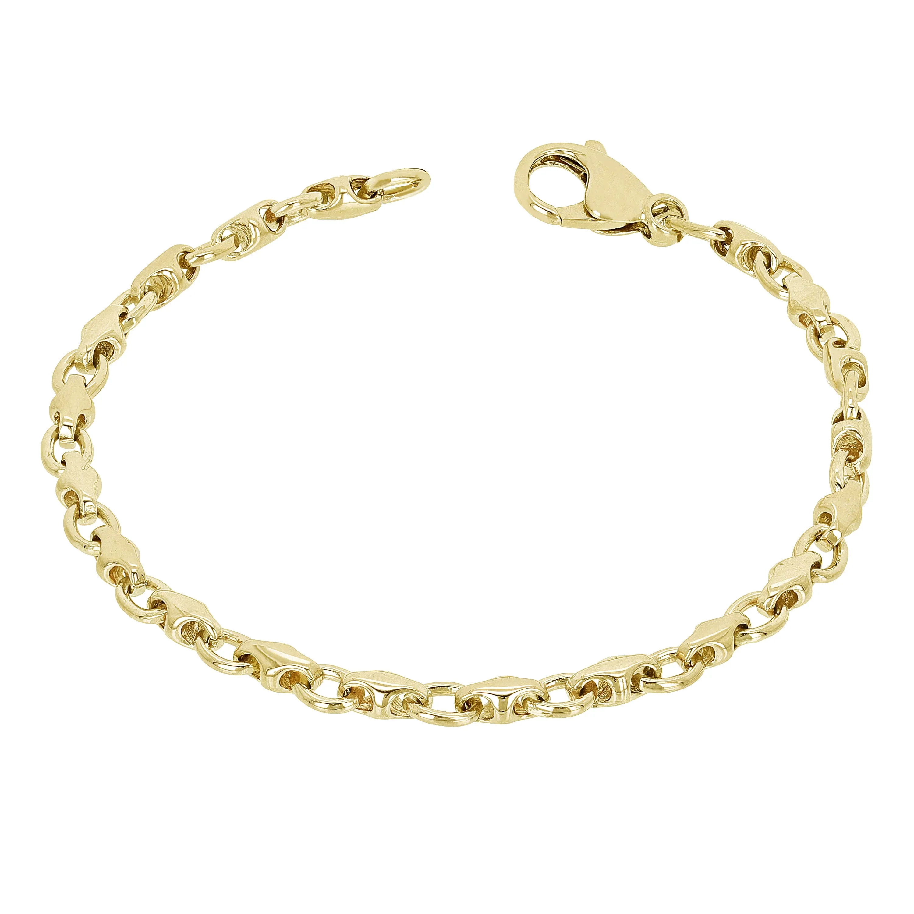 14k Yellow Gold Solid Handmade Fashion Link Necklace 26" 4mm 33.8 grams