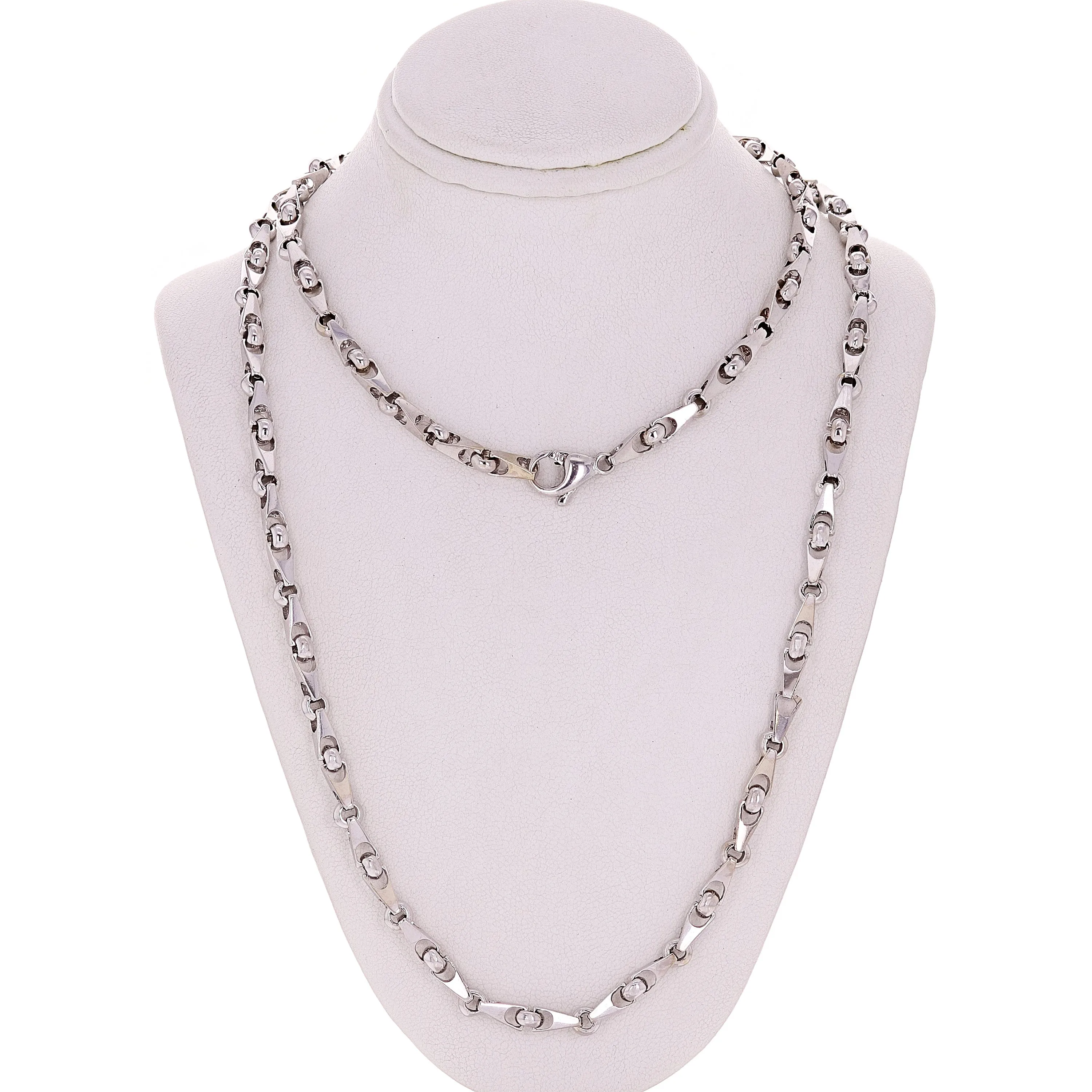 14k Yellow or White Gold Handmade Fashion Link Necklace 18" - 24" 4.5mm