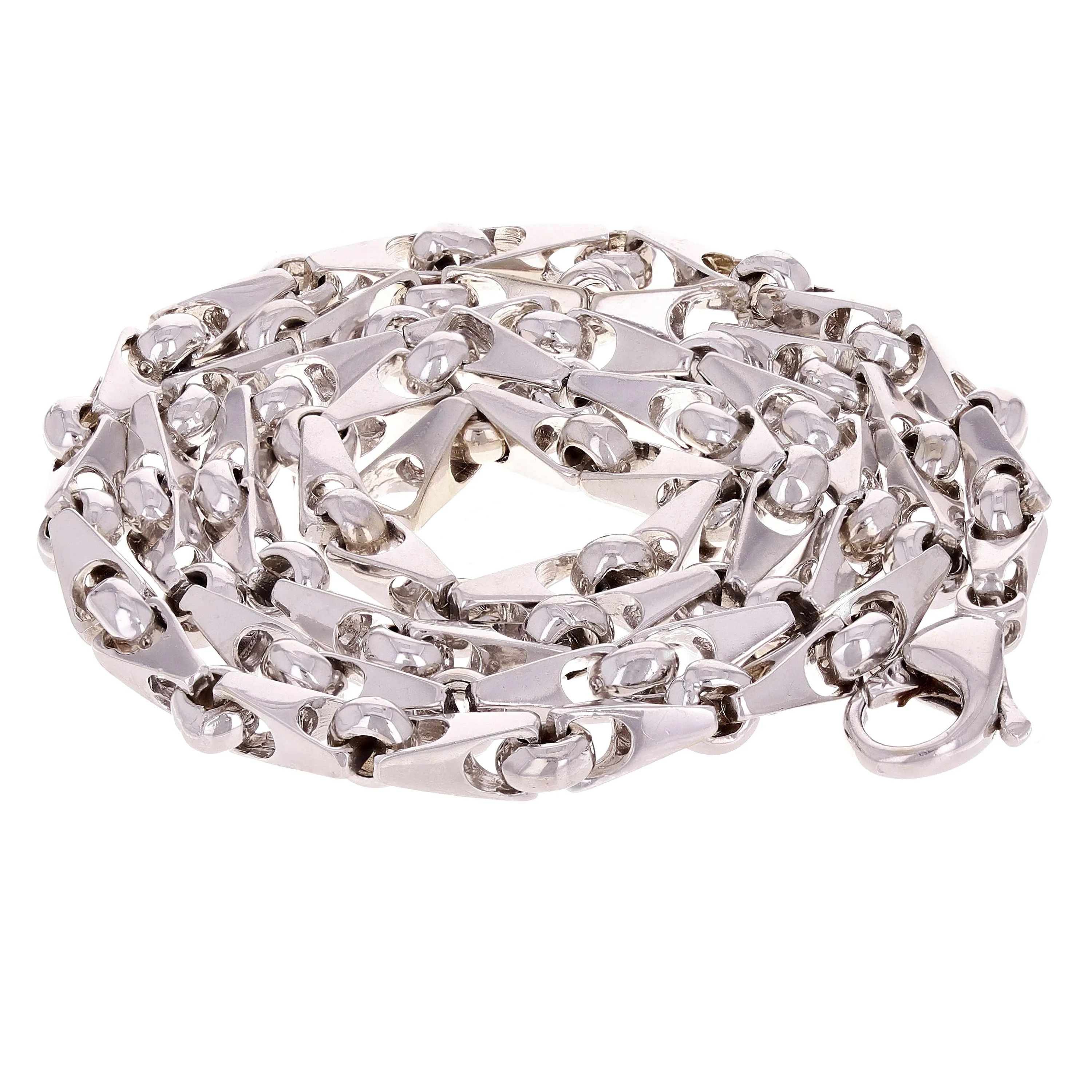 14k Yellow or White Gold Handmade Fashion Link Necklace 18" - 24" 4.5mm