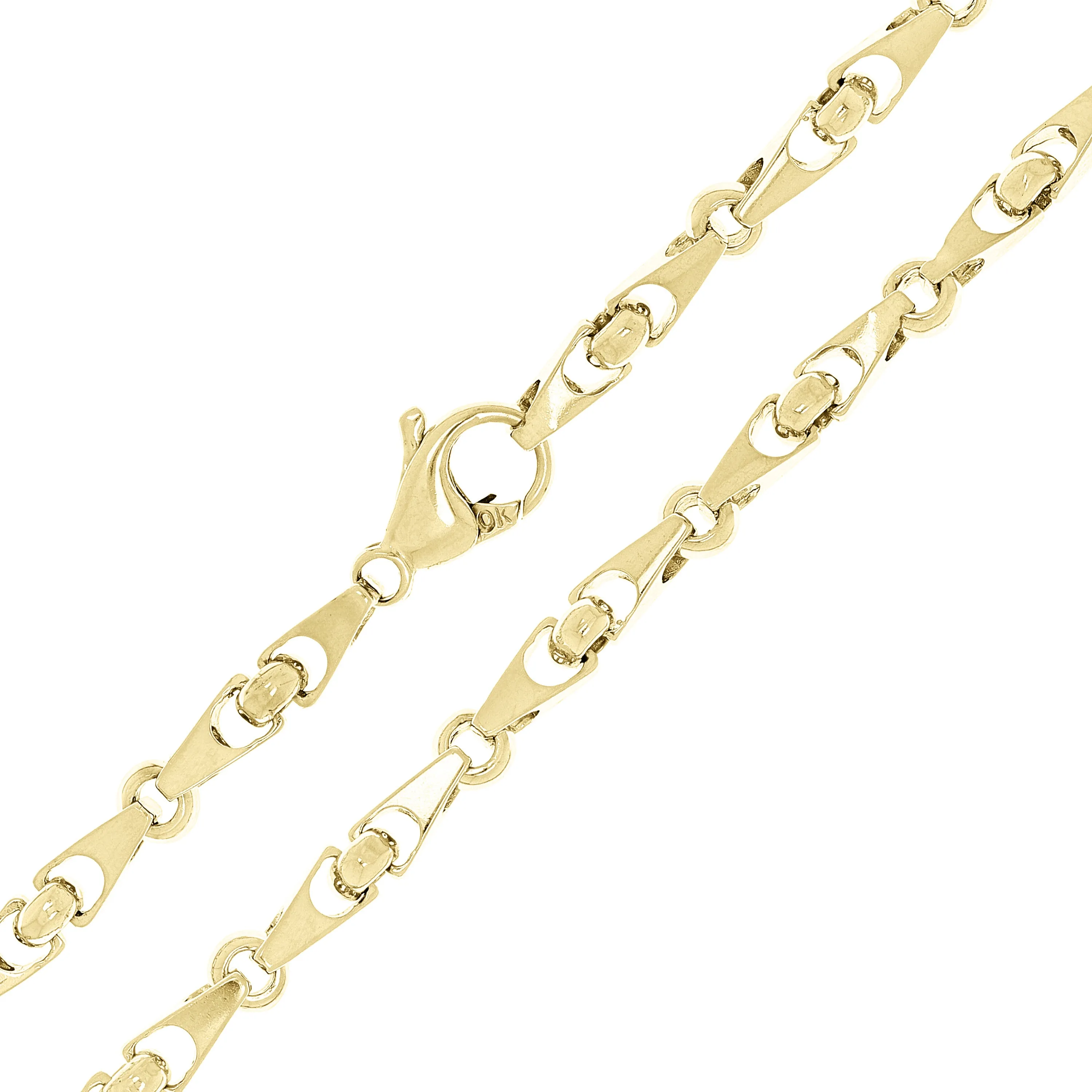 14k Yellow or White Gold Handmade Fashion Link Necklace 18" - 24" 4.5mm