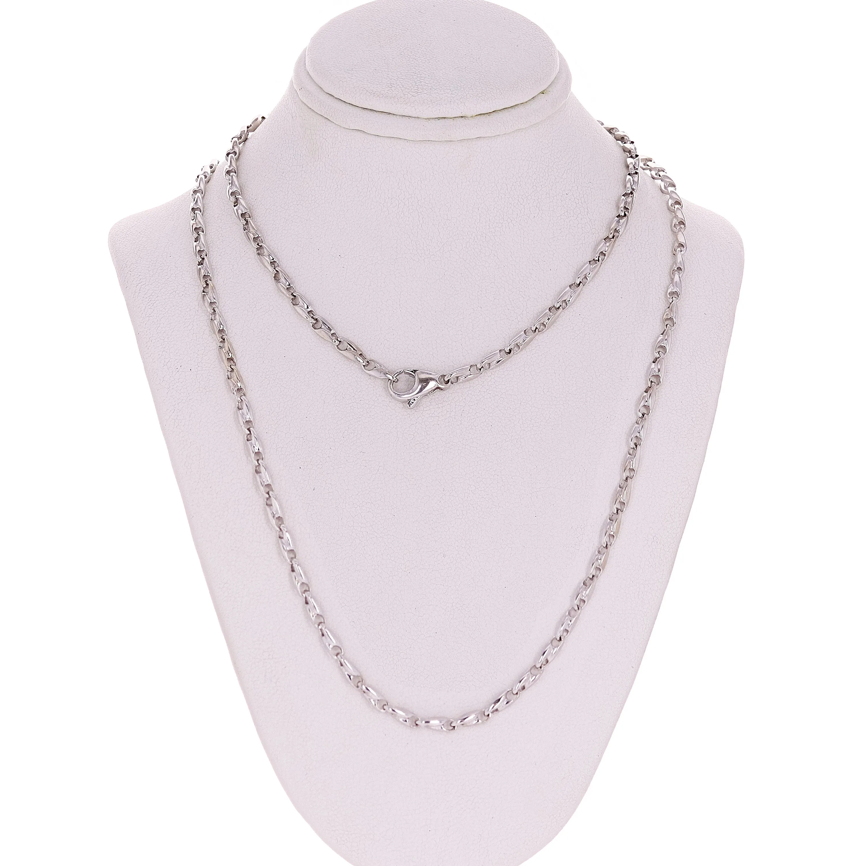 14k Yellow White or Rose Gold Handmade Fashion Link Necklace 18" 3mm