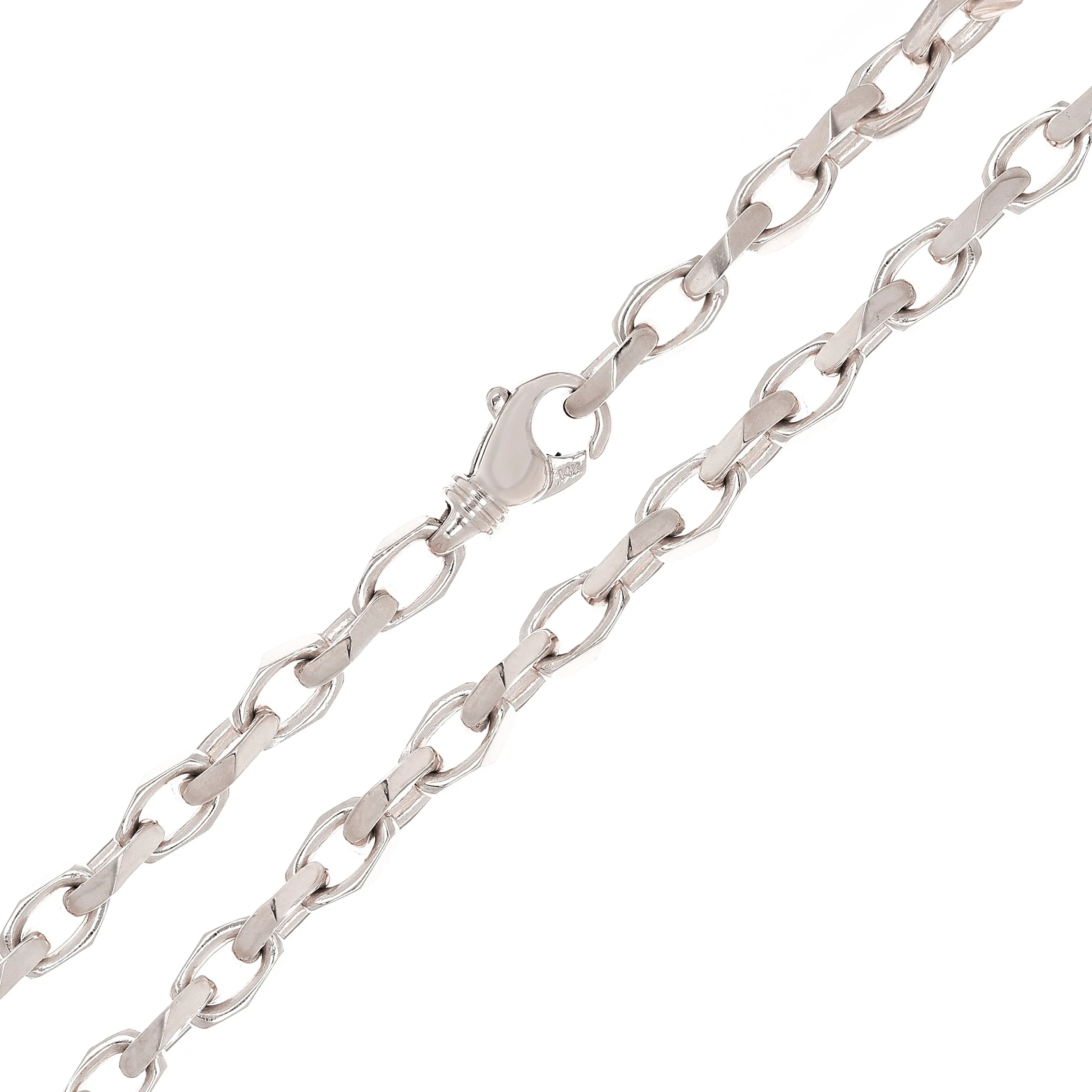 14k Yellow White or Rose Gold Handmade Fashion Link Necklace 20" - 28" 6.7mm