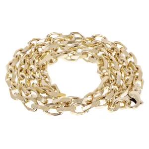 14k Yellow White or Rose Gold Handmade Fashion Link Necklace 20" - 28" 6.7mm